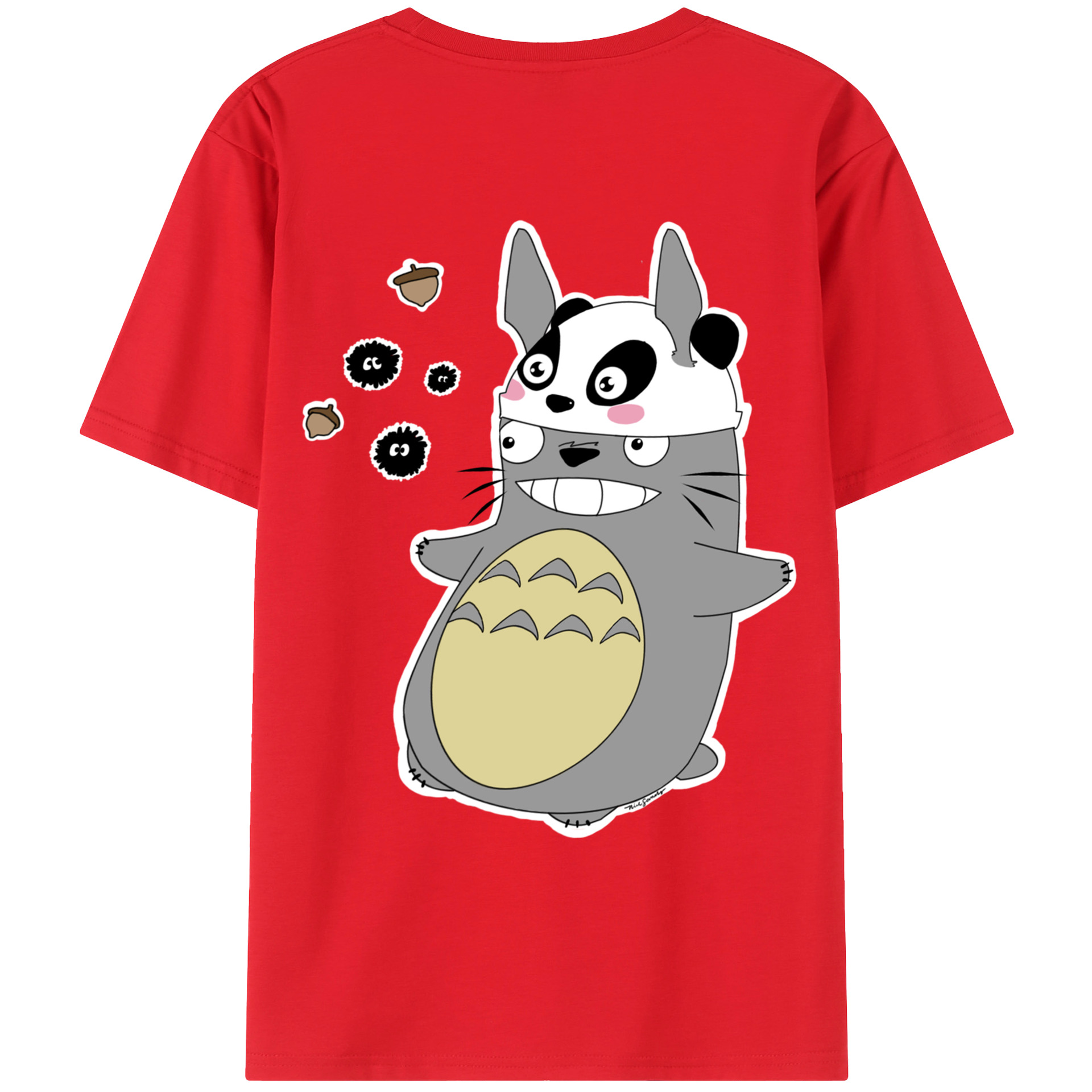（画像用） となりのトトロ 草壁メイ 草壁サツキ My Neighbor Totoro Satsuki Kusakabe Mei Kusakabe 綿100％ メンズ半袖Tシャツ（バックプリント） 通気性