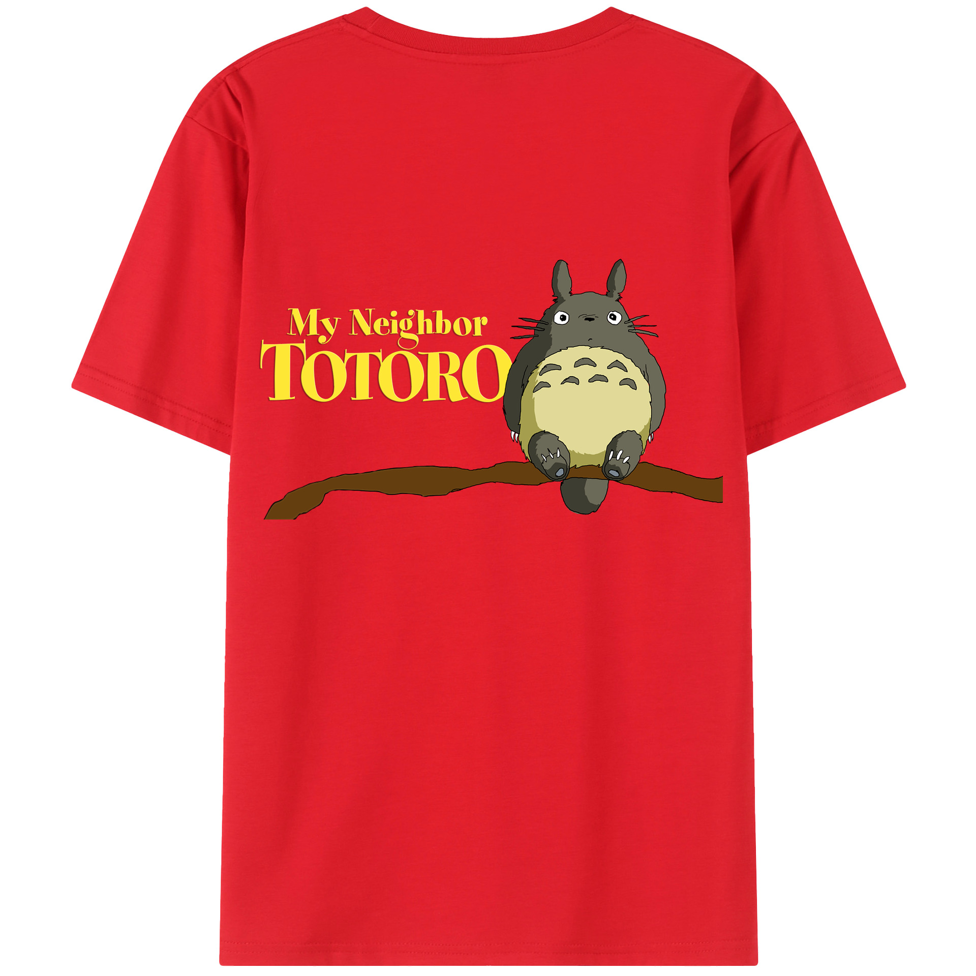 （画像用） となりのトトロ 草壁メイ 草壁サツキ My Neighbor Totoro Satsuki Kusakabe Mei Kusakabe 綿100％ メンズ半袖Tシャツ（バックプリント） 通気性