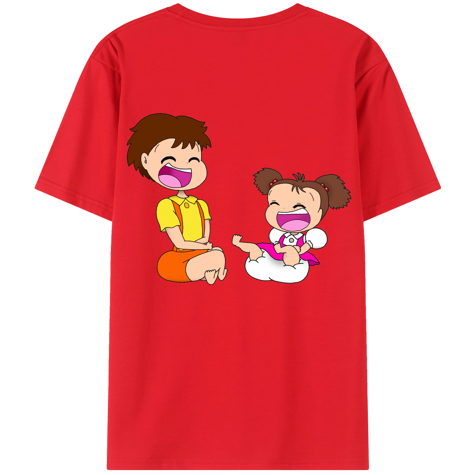 （画像用） となりのトトロ 草壁メイ 草壁サツキ My Neighbor Totoro Satsuki Kusakabe Mei Kusakabe 綿100％ メンズ半袖Tシャツ（バックプリント） 通気性
