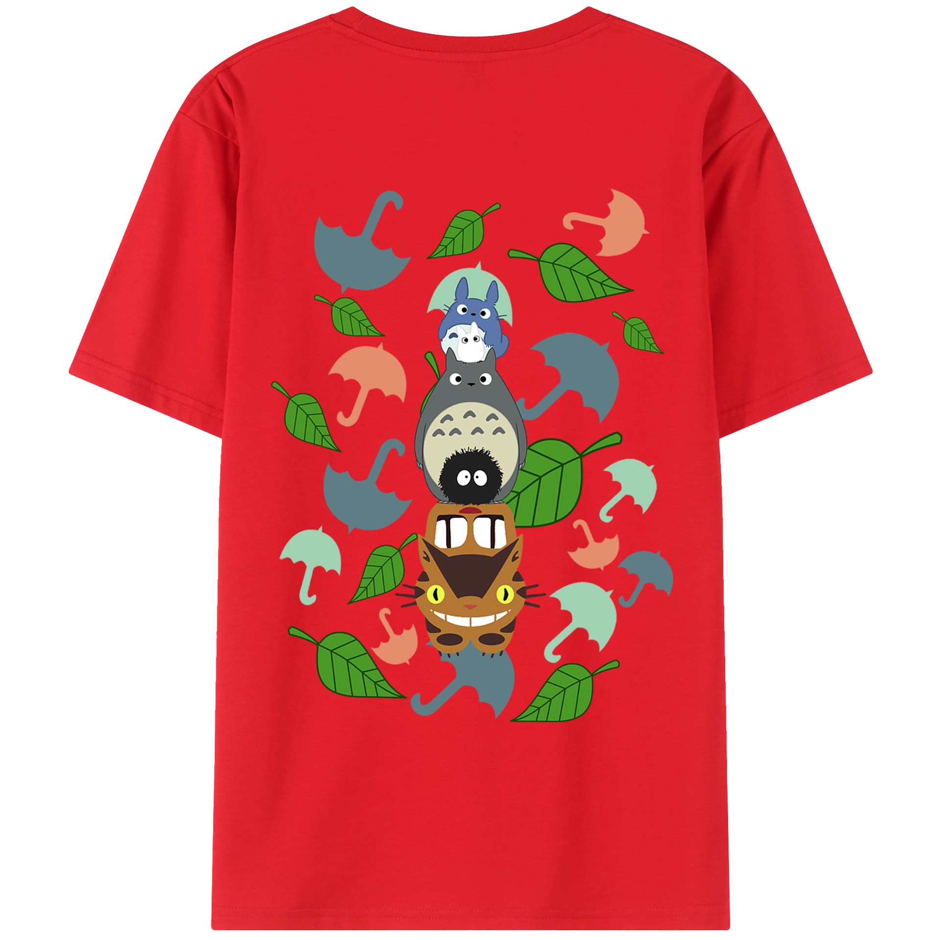 （画像用） となりのトトロ 草壁メイ 草壁サツキ My Neighbor Totoro Satsuki Kusakabe Mei Kusakabe 綿100％ メンズ半袖Tシャツ（バックプリント） 通気性