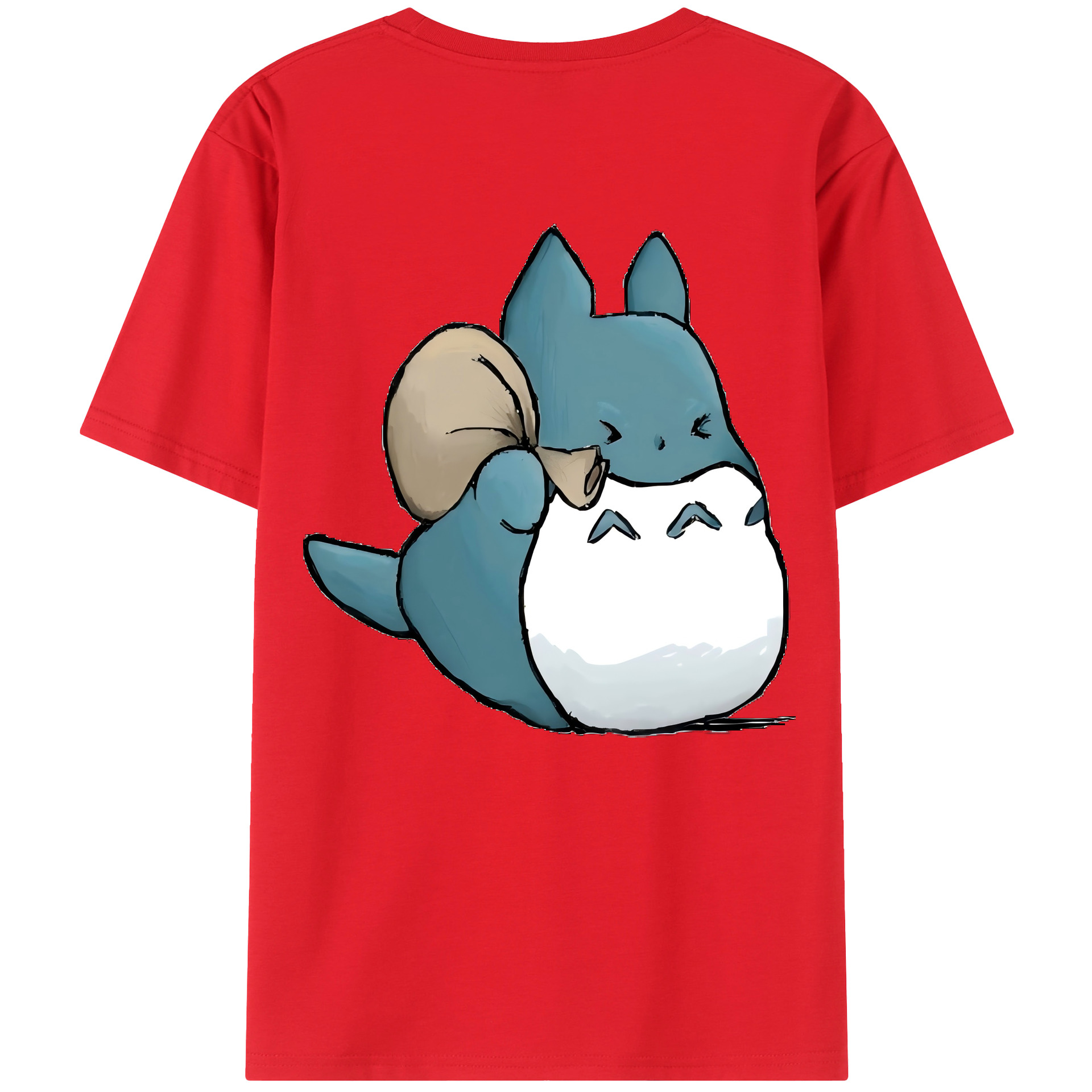 （画像用） となりのトトロ 草壁メイ 草壁サツキ My Neighbor Totoro Satsuki Kusakabe Mei Kusakabe 綿100％ メンズ半袖Tシャツ（バックプリント） 通気性