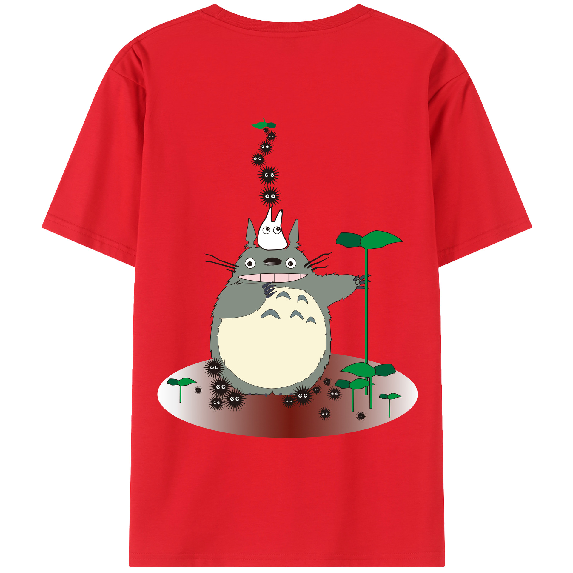 （画像用） となりのトトロ 草壁メイ 草壁サツキ My Neighbor Totoro Satsuki Kusakabe Mei Kusakabe 綿100％ メンズ半袖Tシャツ（バックプリント） 通気性