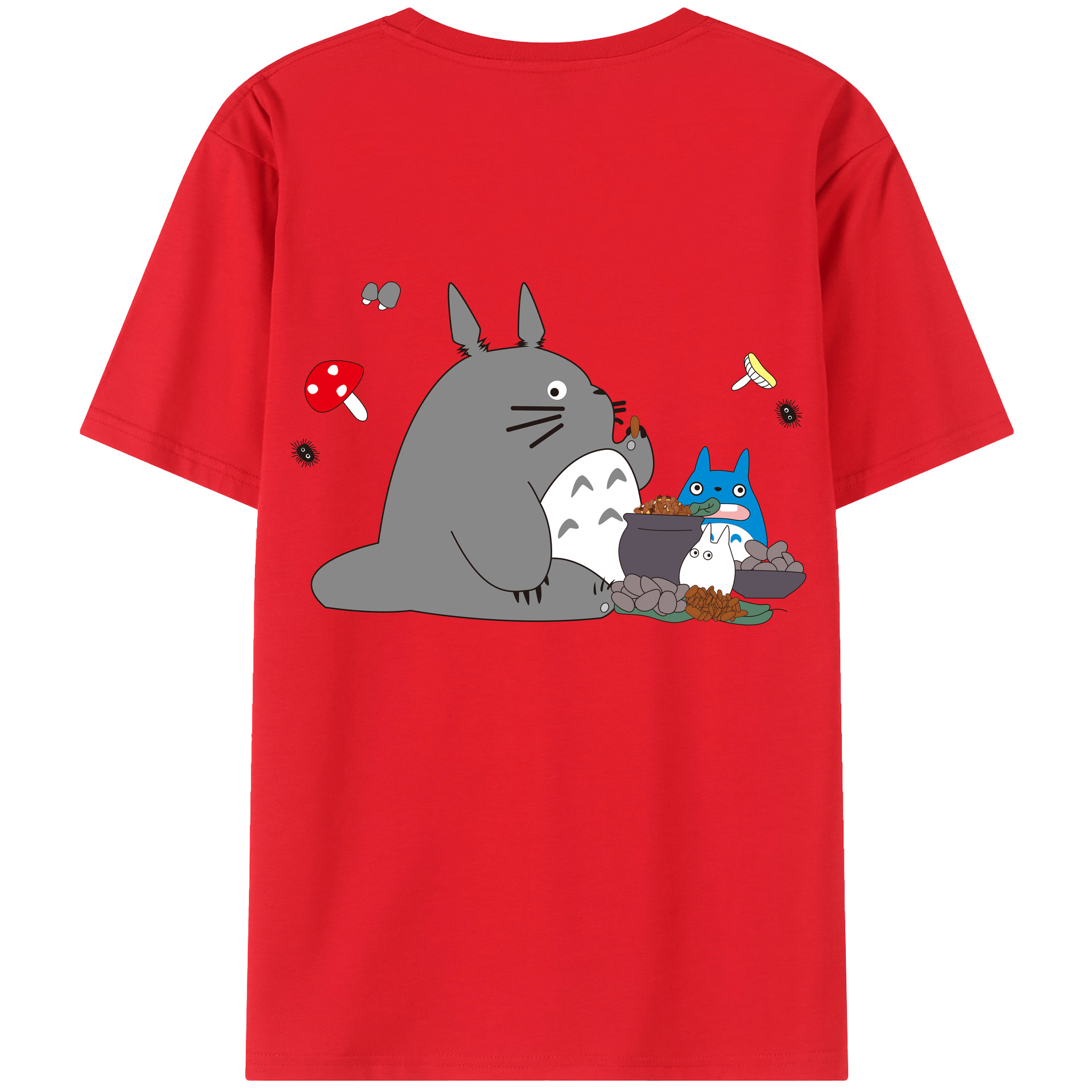 （画像用） となりのトトロ 草壁メイ 草壁サツキ My Neighbor Totoro Satsuki Kusakabe Mei Kusakabe 綿100％ メンズ半袖Tシャツ（バックプリント） 通気性