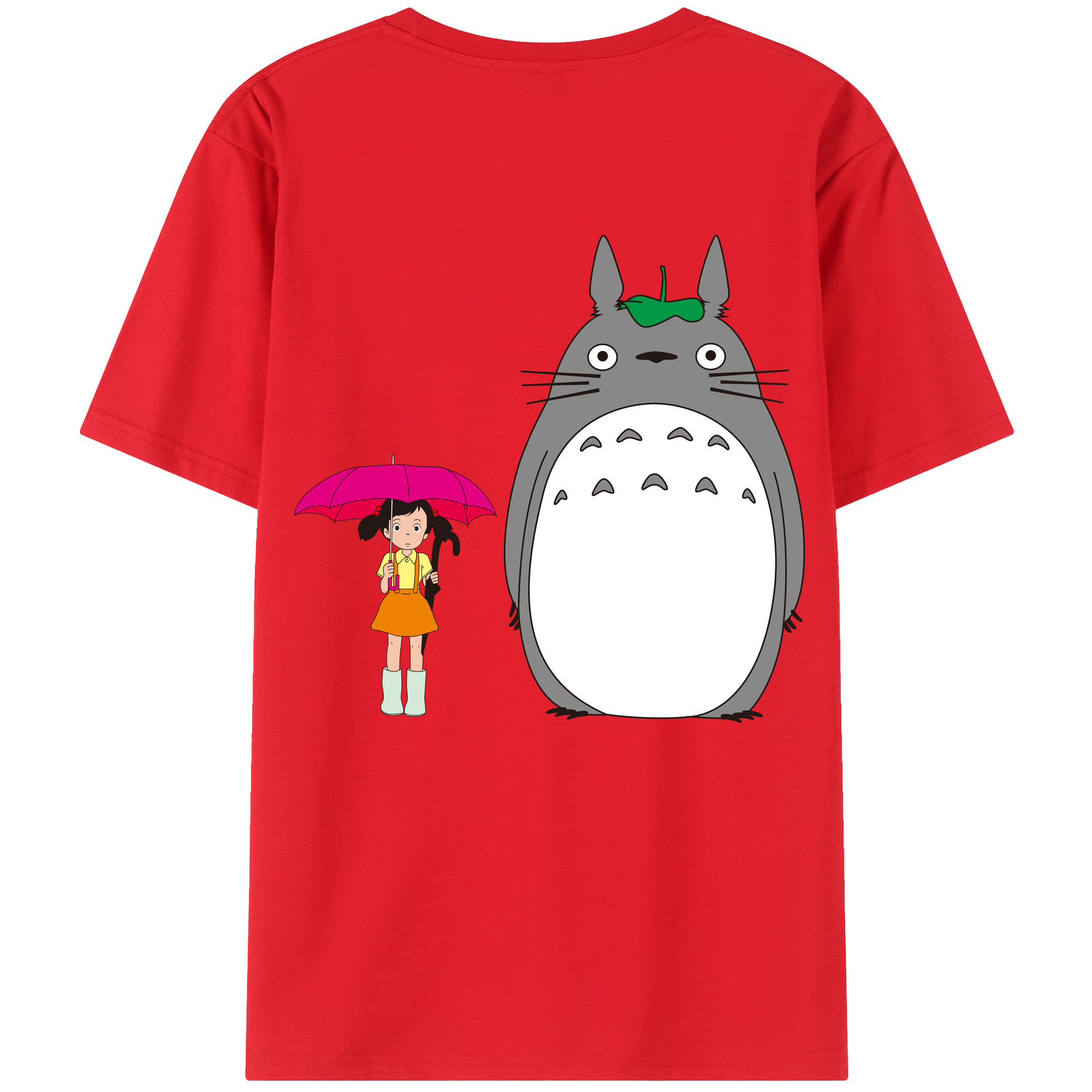 （画像用） となりのトトロ 草壁メイ 草壁サツキ My Neighbor Totoro Satsuki Kusakabe Mei Kusakabe 綿100％ メンズ半袖Tシャツ（バックプリント） 通気性