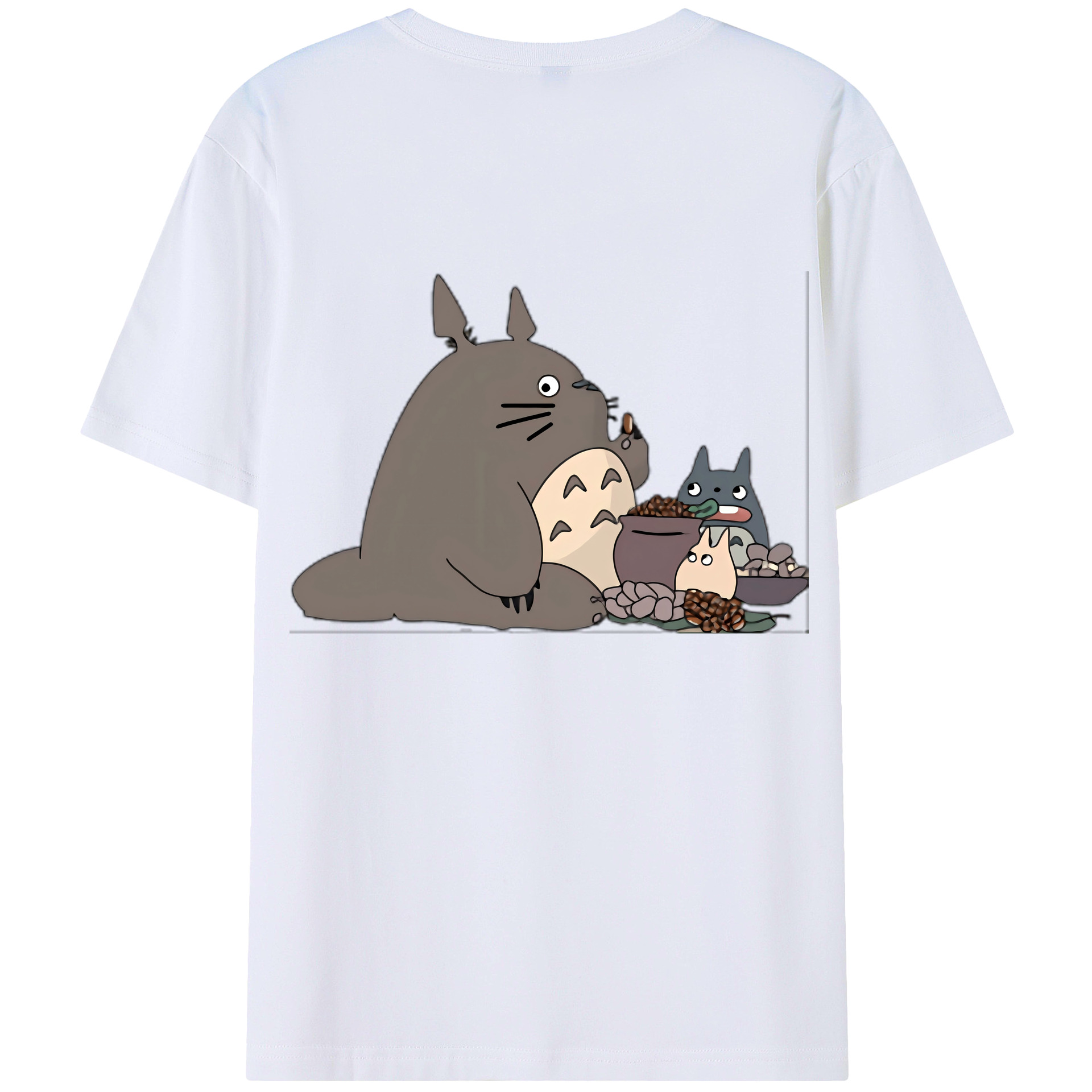 （画像用） となりのトトロ 草壁メイ 草壁サツキ My Neighbor Totoro Satsuki Kusakabe Mei Kusakabe 綿100％ メンズ半袖Tシャツ（バックプリント） 通気性