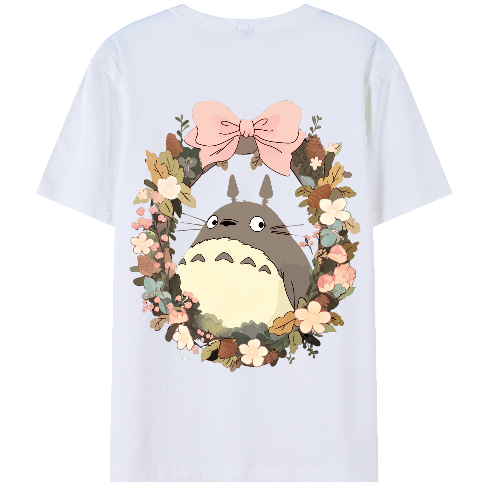 （画像用） となりのトトロ 草壁メイ 草壁サツキ My Neighbor Totoro Satsuki Kusakabe Mei Kusakabe 綿100％ メンズ半袖Tシャツ（バックプリント） 通気性