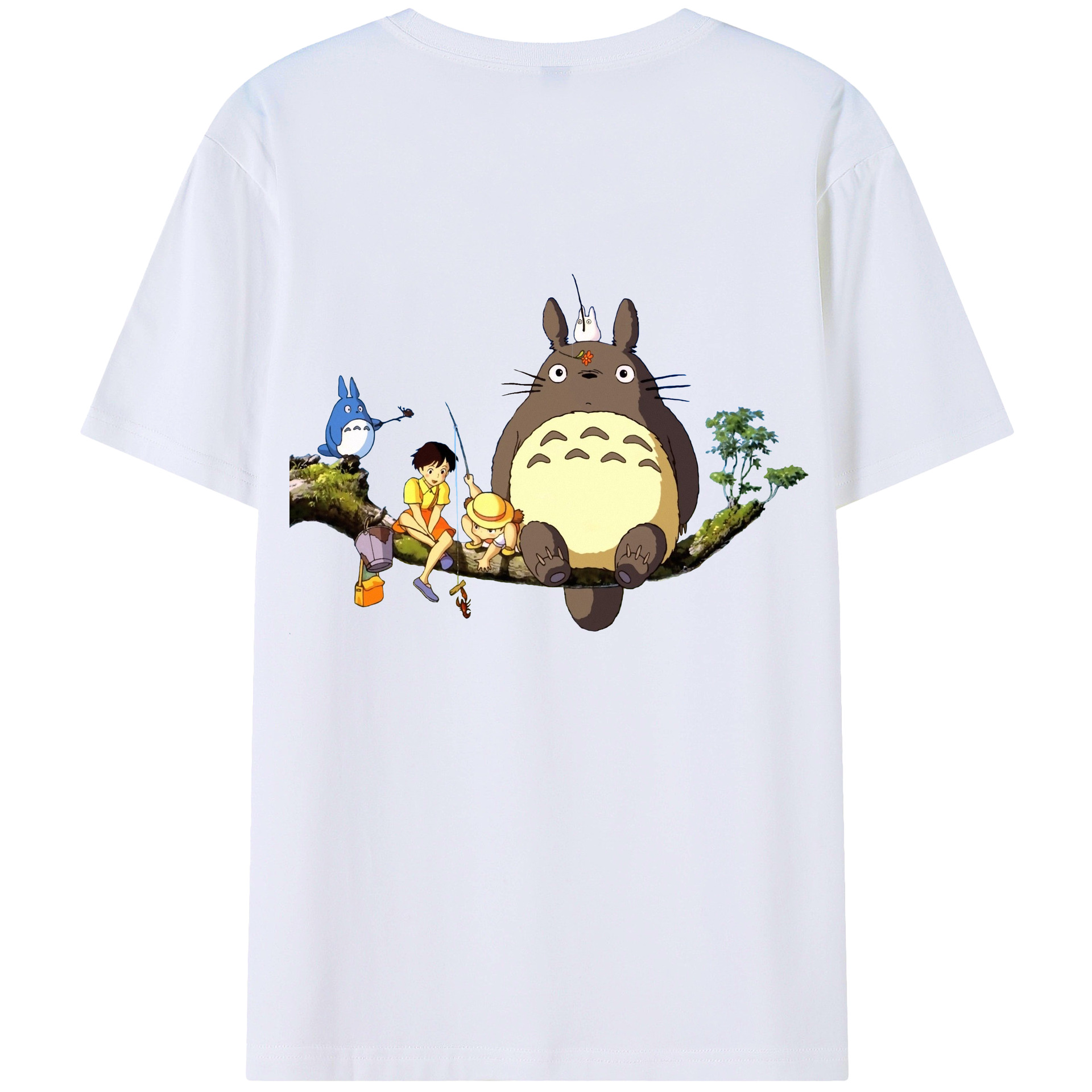 （画像用） となりのトトロ 草壁メイ 草壁サツキ My Neighbor Totoro Satsuki Kusakabe Mei Kusakabe 綿100％ メンズ半袖Tシャツ（バックプリント） 通気性