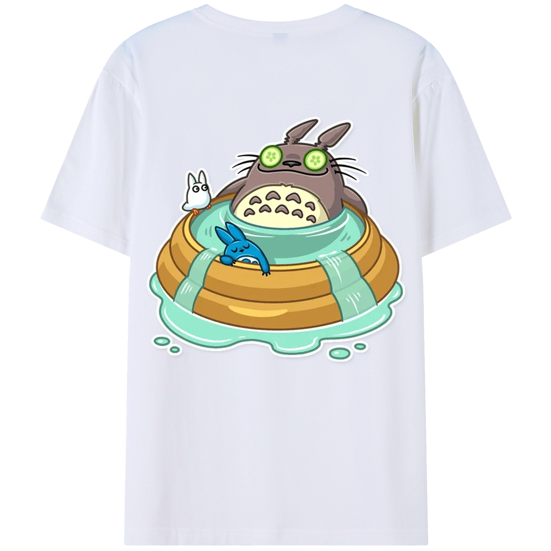 （画像用） となりのトトロ 草壁メイ 草壁サツキ My Neighbor Totoro Satsuki Kusakabe Mei Kusakabe 綿100％ メンズ半袖Tシャツ（バックプリント） 通気性