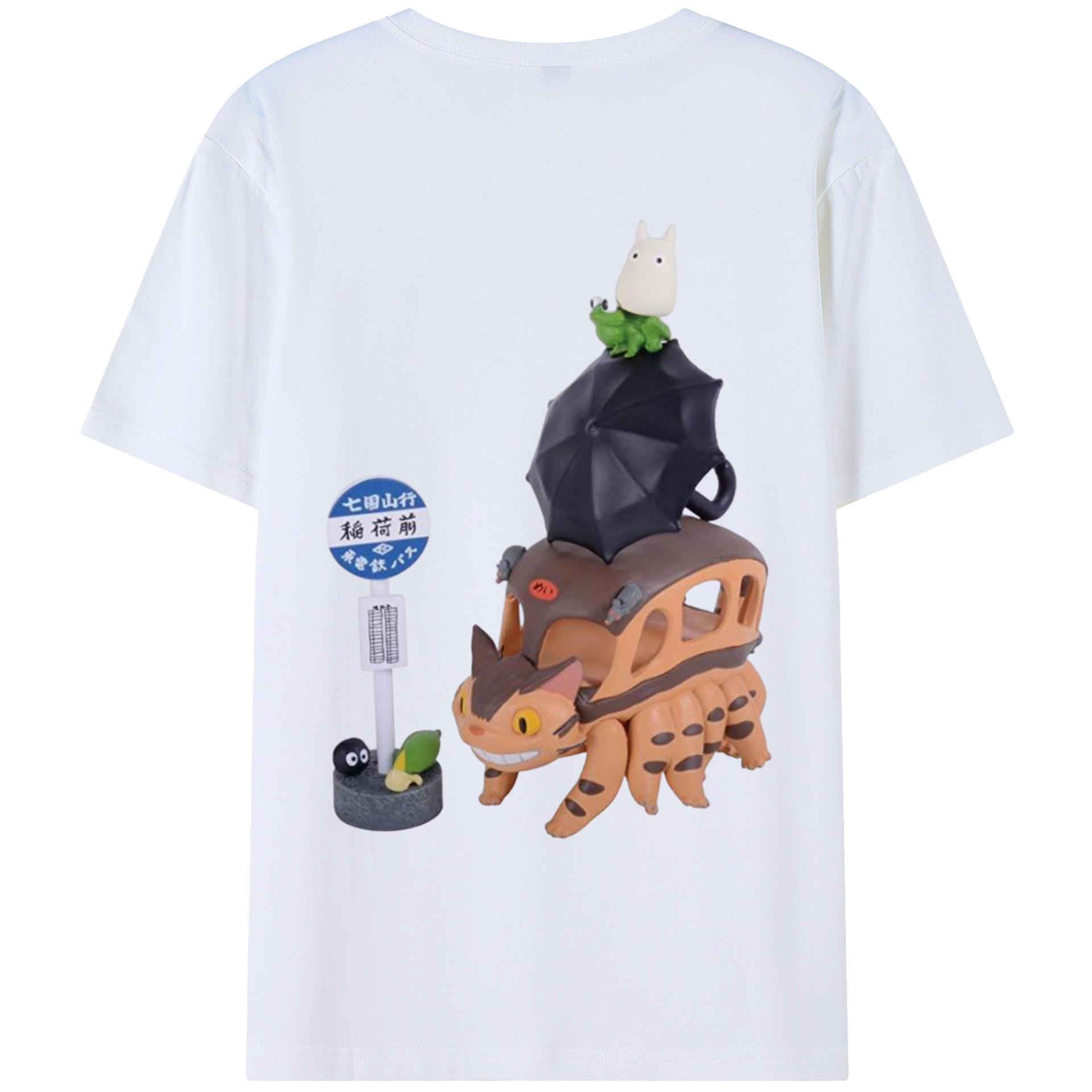 （画像用） となりのトトロ 草壁メイ 草壁サツキ My Neighbor Totoro Satsuki Kusakabe Mei Kusakabe 綿100％ メンズ半袖Tシャツ（バックプリント） 通気性