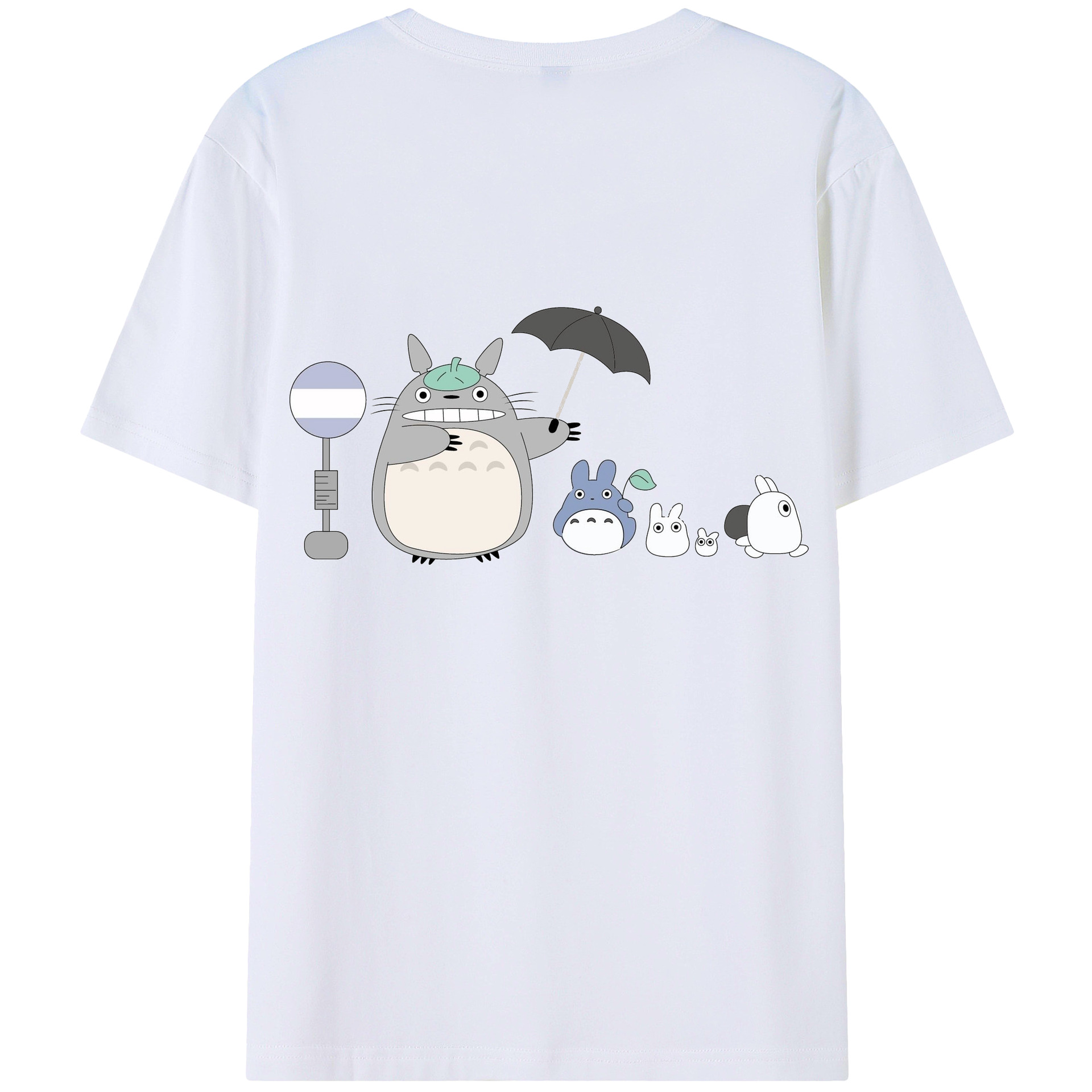 （画像用） となりのトトロ 草壁メイ 草壁サツキ My Neighbor Totoro Satsuki Kusakabe Mei Kusakabe 綿100％ メンズ半袖Tシャツ（バックプリント） 通気性