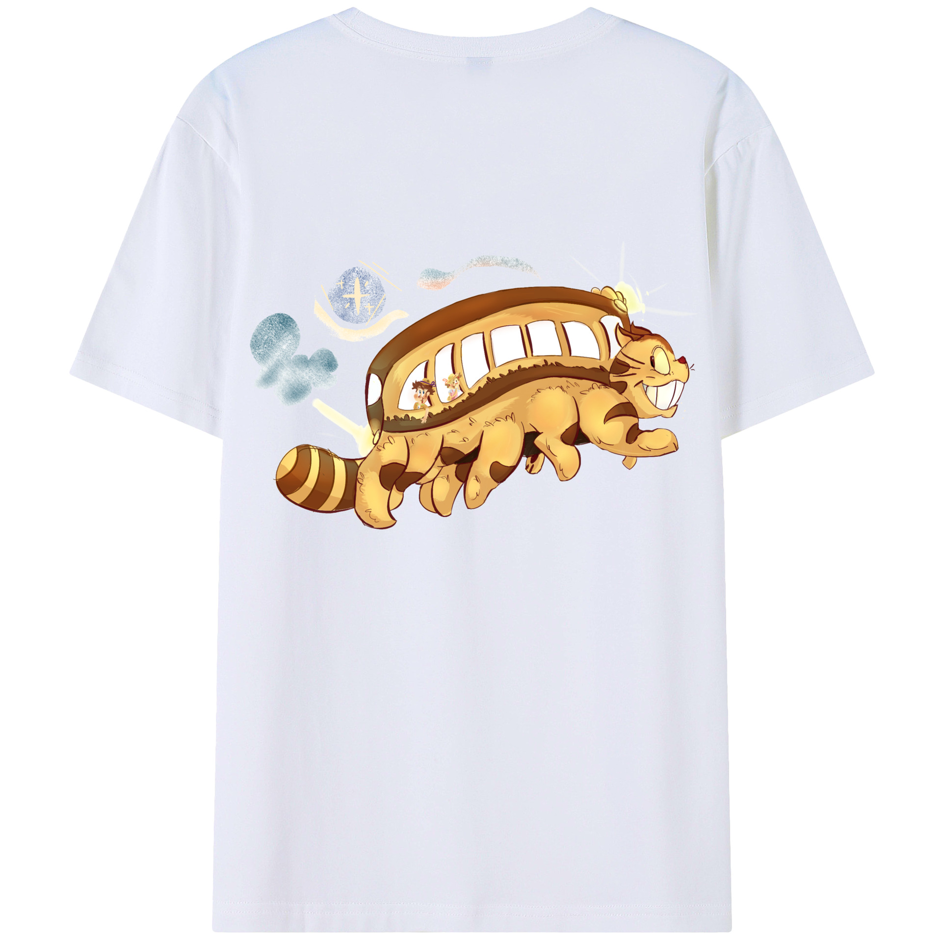 （画像用） となりのトトロ 草壁メイ 草壁サツキ My Neighbor Totoro Satsuki Kusakabe Mei Kusakabe 綿100％ メンズ半袖Tシャツ（バックプリント） 通気性