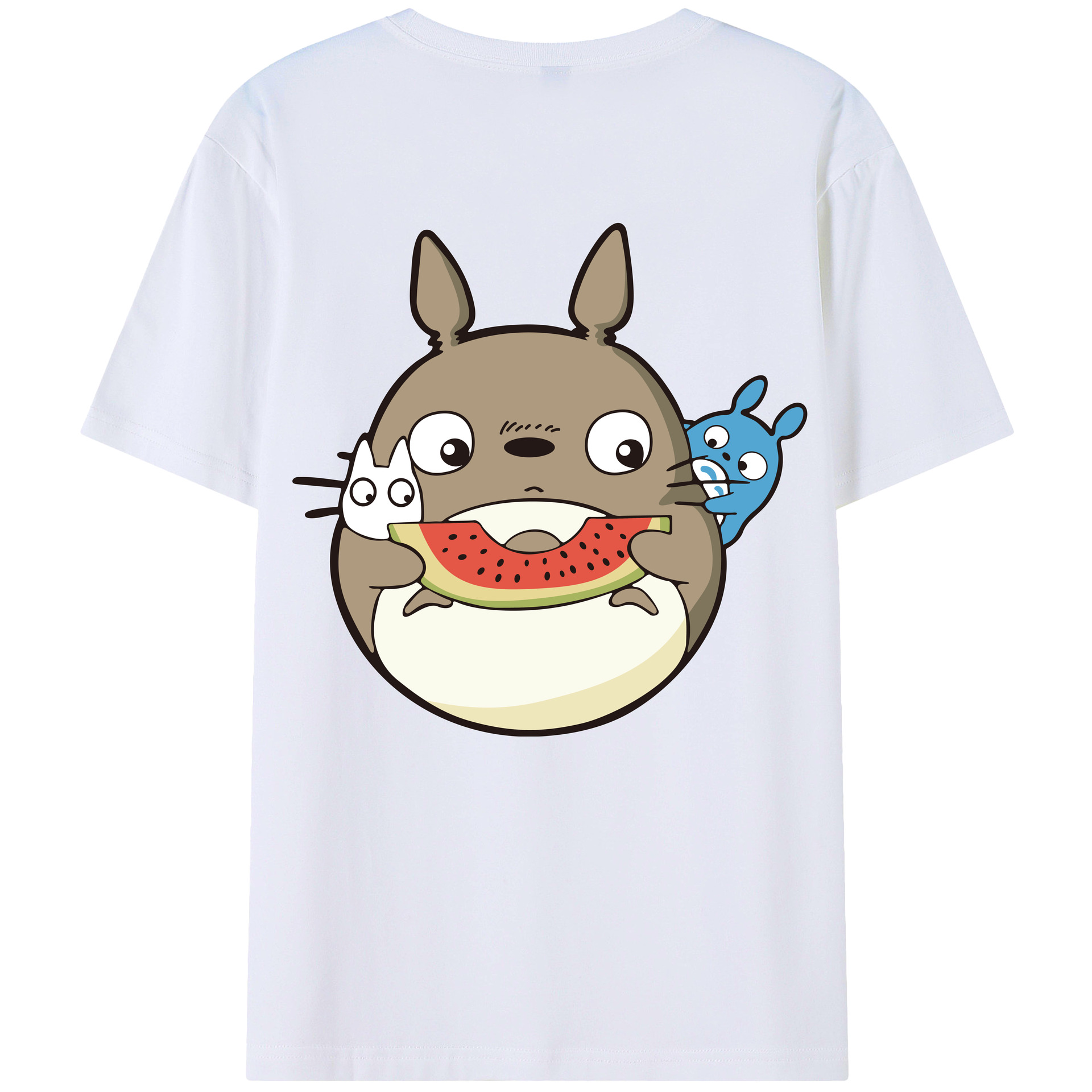 （画像用） となりのトトロ 草壁メイ 草壁サツキ My Neighbor Totoro Satsuki Kusakabe Mei Kusakabe 綿100％ メンズ半袖Tシャツ（バックプリント） 通気性
