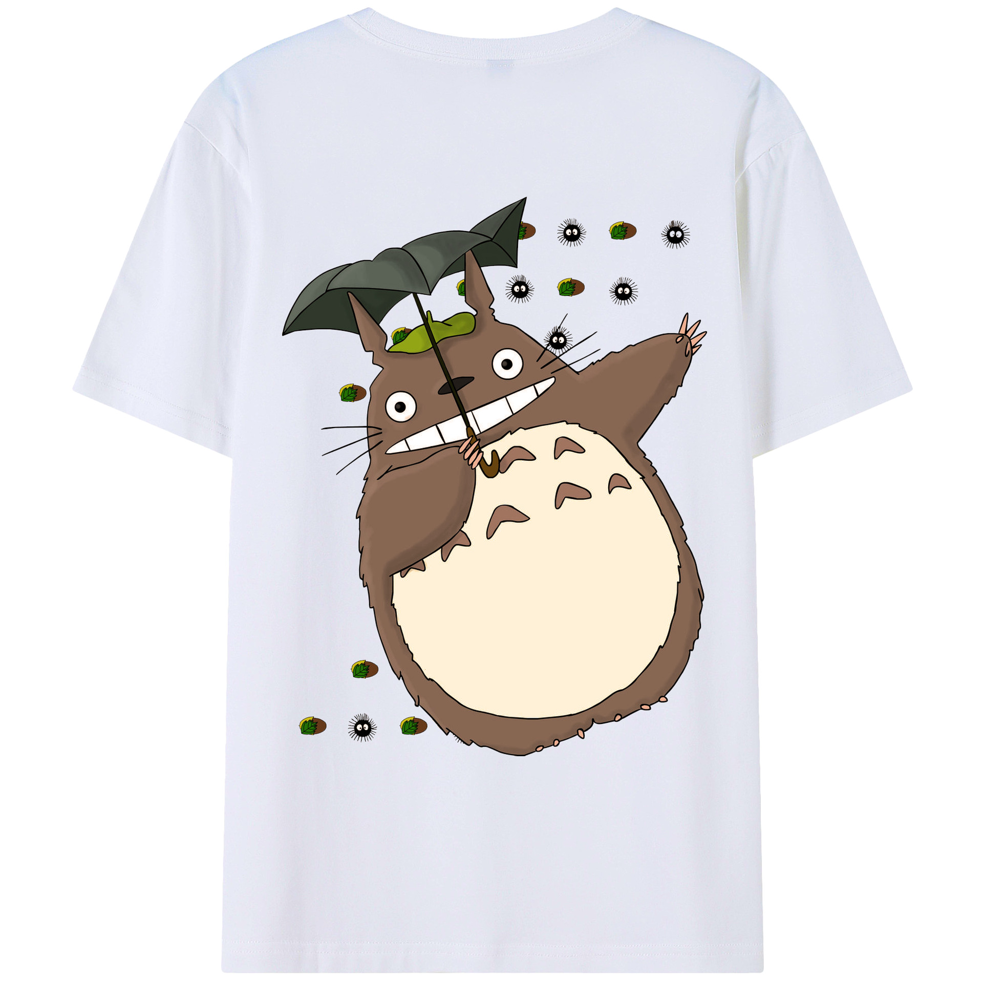 （画像用） となりのトトロ 草壁メイ 草壁サツキ My Neighbor Totoro Satsuki Kusakabe Mei Kusakabe 綿100％ メンズ半袖Tシャツ（バックプリント） 通気性