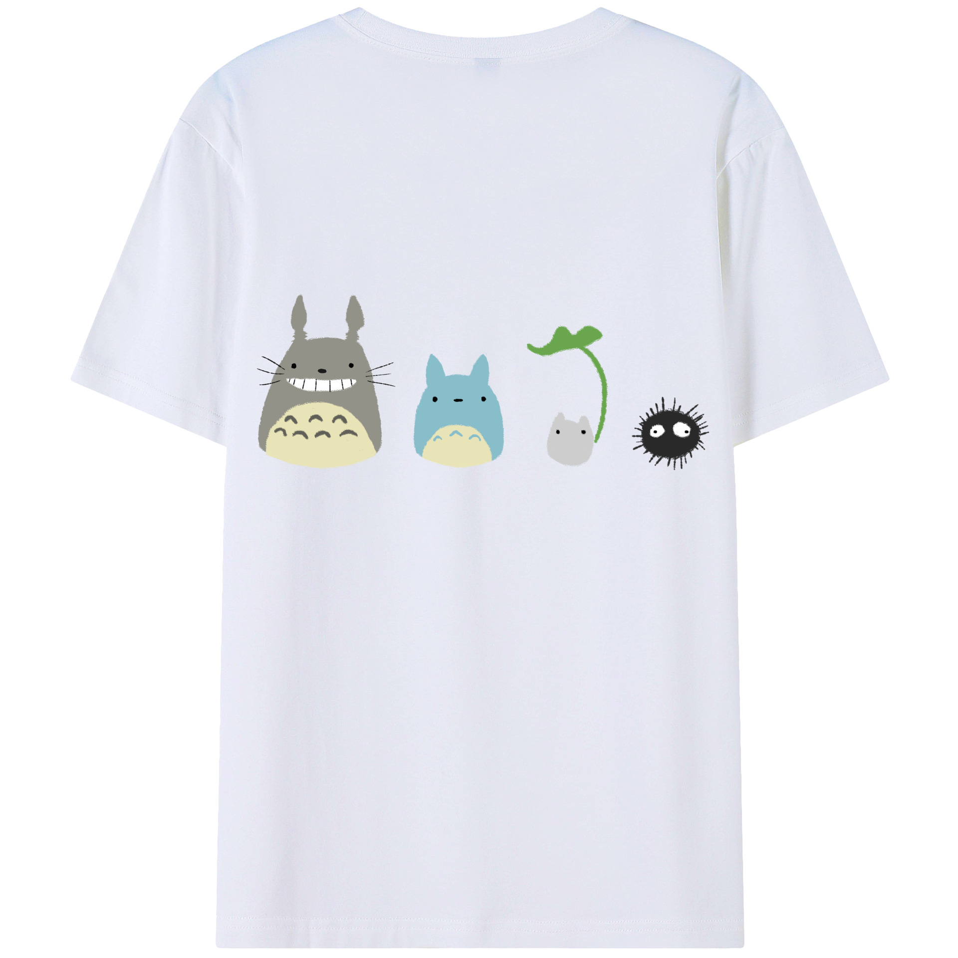 （画像用） となりのトトロ 草壁メイ 草壁サツキ My Neighbor Totoro Satsuki Kusakabe Mei Kusakabe 綿100％ メンズ半袖Tシャツ（バックプリント） 通気性