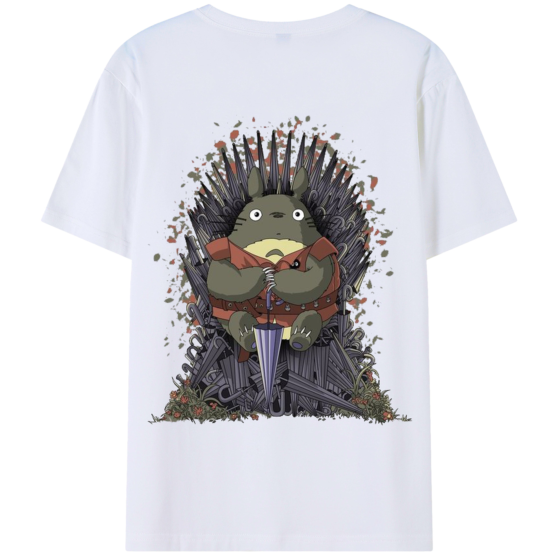 （画像用） となりのトトロ 草壁メイ 草壁サツキ My Neighbor Totoro Satsuki Kusakabe Mei Kusakabe 綿100％ メンズ半袖Tシャツ（バックプリント） 通気性