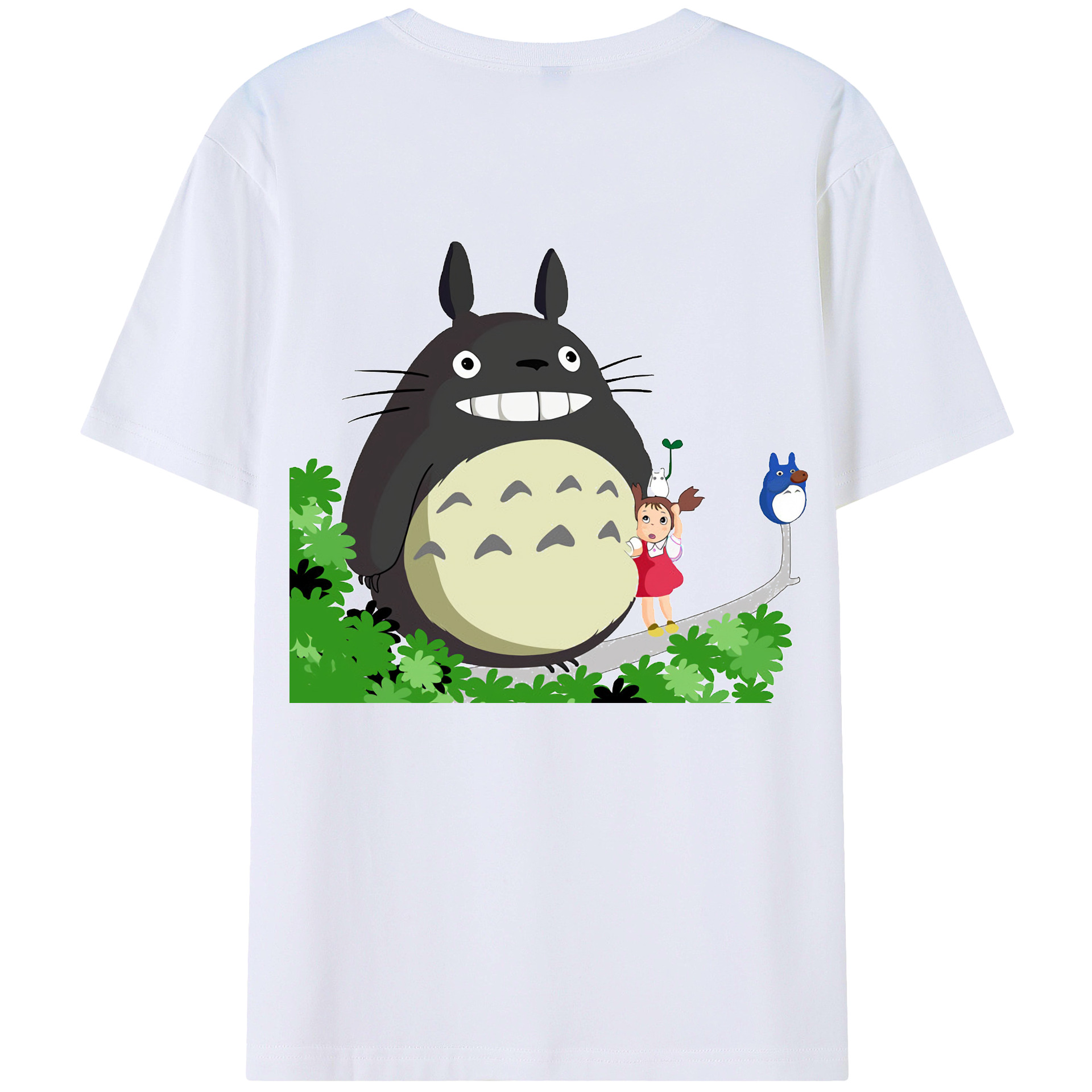 （画像用） となりのトトロ 草壁メイ 草壁サツキ My Neighbor Totoro Satsuki Kusakabe Mei Kusakabe 綿100％ メンズ半袖Tシャツ（バックプリント） 通気性