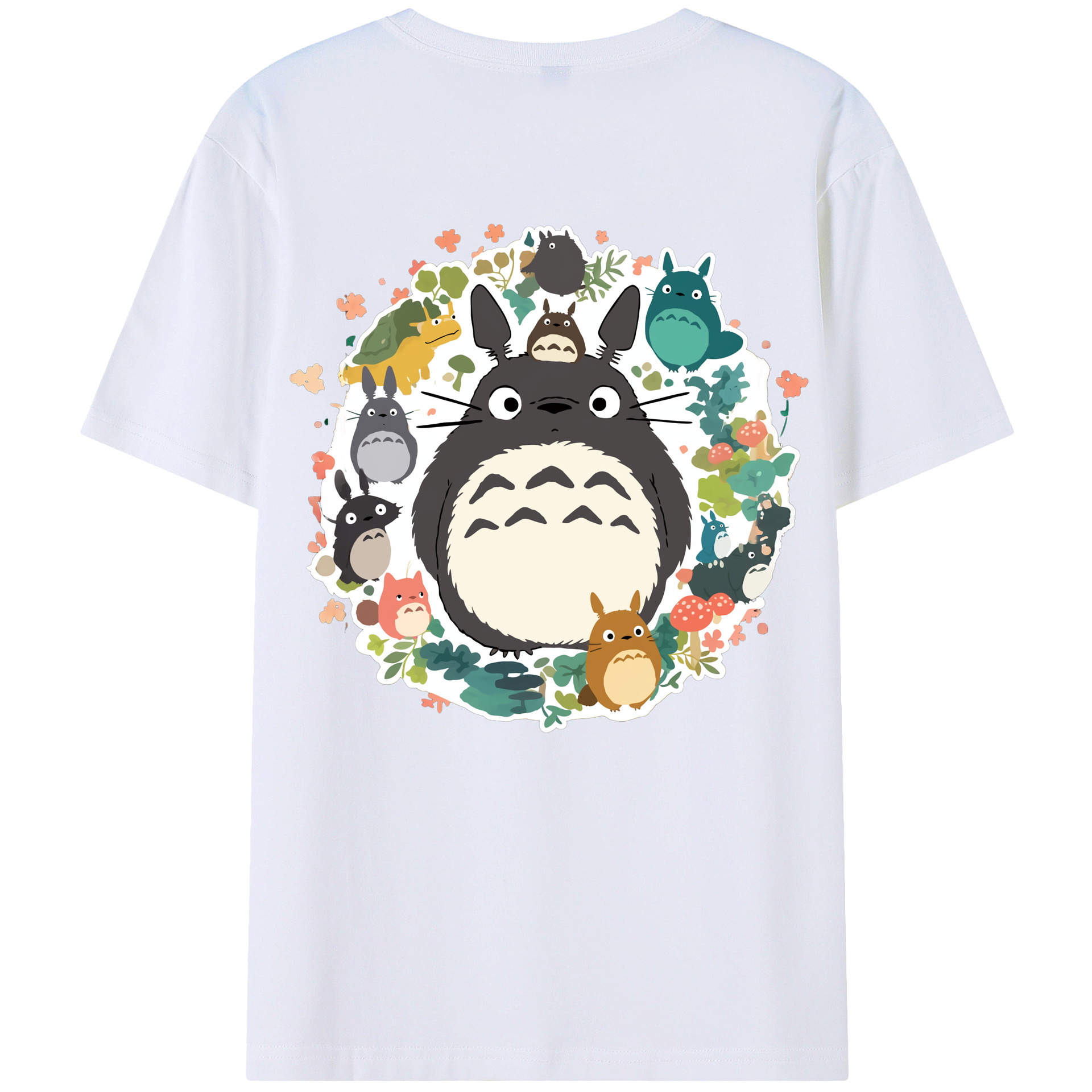 （画像用） となりのトトロ 草壁メイ 草壁サツキ My Neighbor Totoro Satsuki Kusakabe Mei Kusakabe 綿100％ メンズ半袖Tシャツ（バックプリント） 通気性