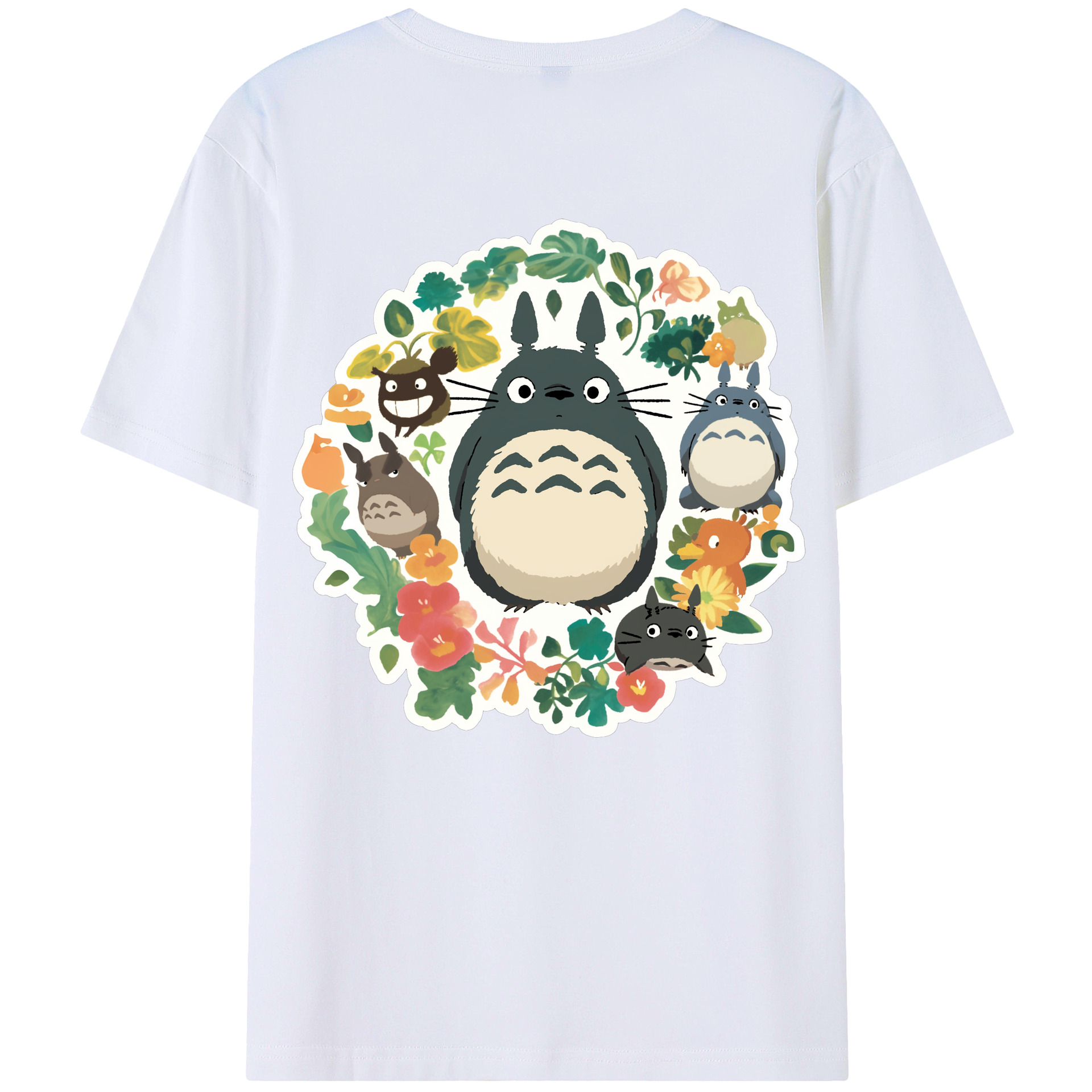 （画像用） となりのトトロ 草壁メイ 草壁サツキ My Neighbor Totoro Satsuki Kusakabe Mei Kusakabe 綿100％ メンズ半袖Tシャツ（バックプリント） 通気性