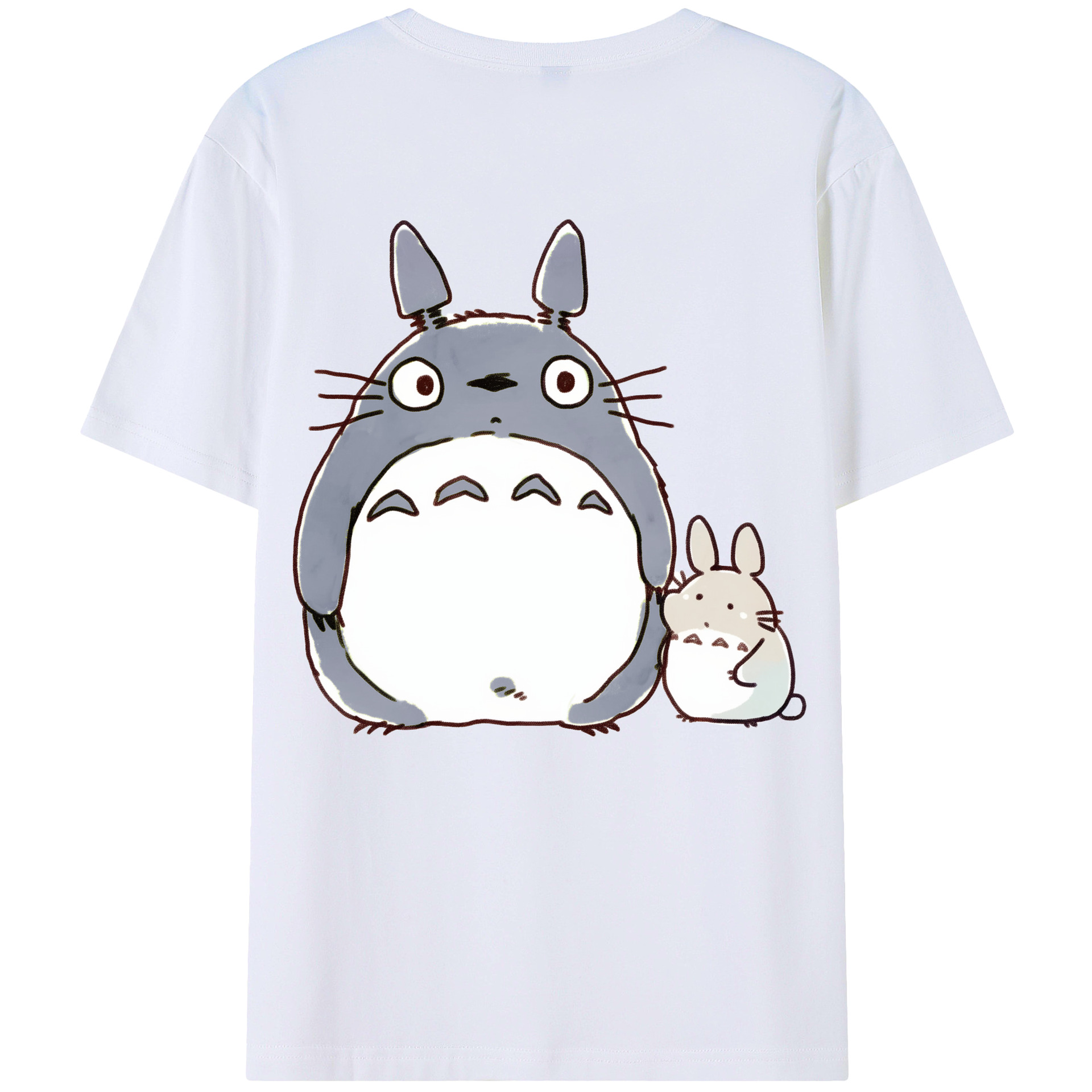 （画像用） となりのトトロ 草壁メイ 草壁サツキ My Neighbor Totoro Satsuki Kusakabe Mei Kusakabe 綿100％ メンズ半袖Tシャツ（バックプリント） 通気性