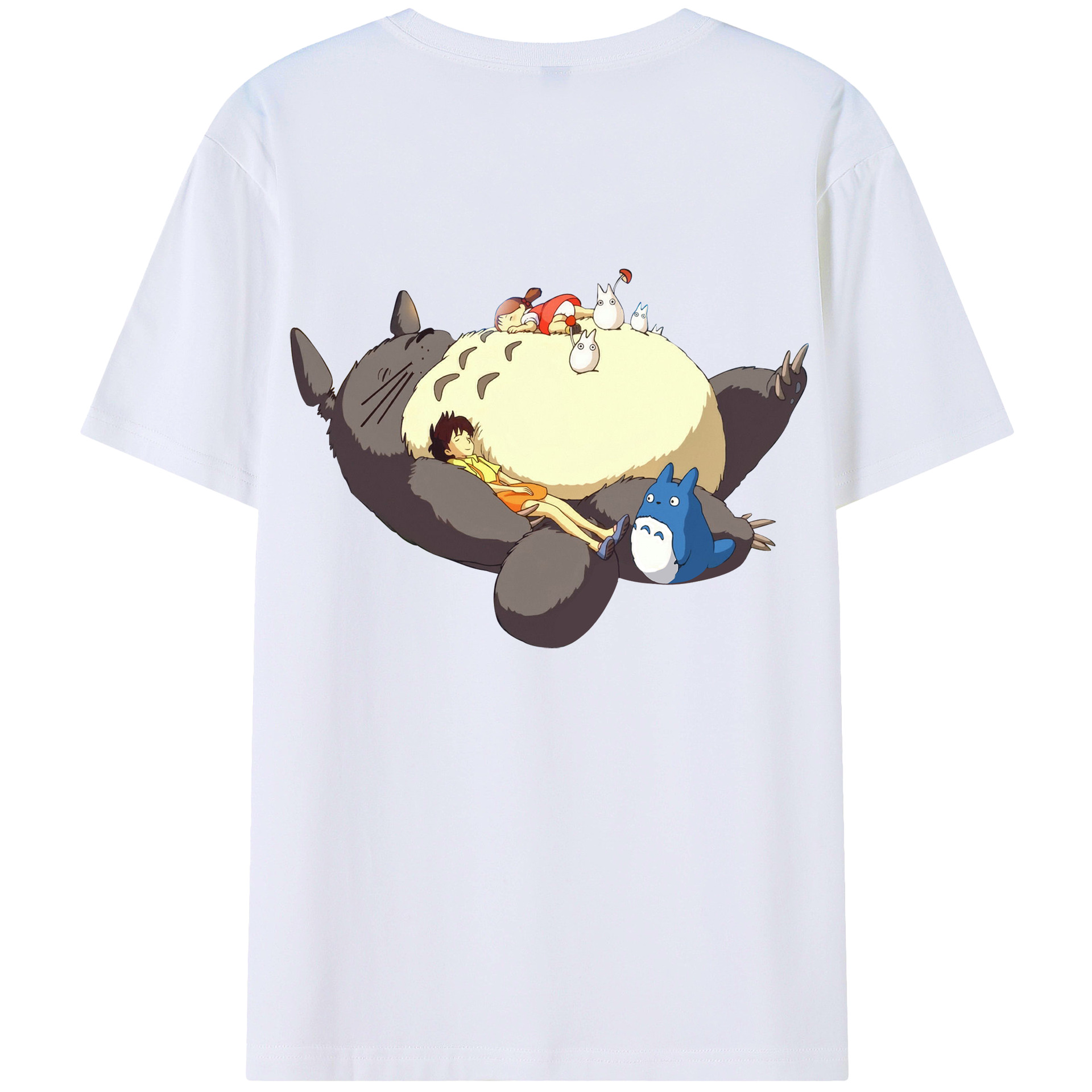 （画像用） となりのトトロ 草壁メイ 草壁サツキ My Neighbor Totoro Satsuki Kusakabe Mei Kusakabe 綿100％ メンズ半袖Tシャツ（バックプリント） 通気性