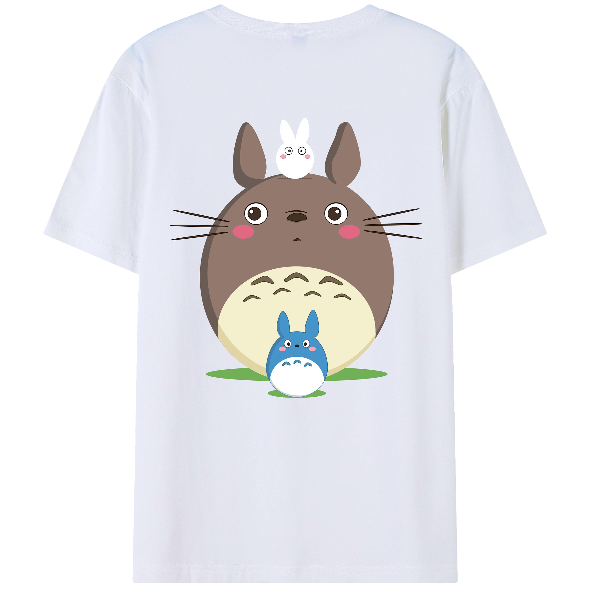 （画像用） となりのトトロ 草壁メイ 草壁サツキ My Neighbor Totoro Satsuki Kusakabe Mei Kusakabe 綿100％ メンズ半袖Tシャツ（バックプリント） 通気性