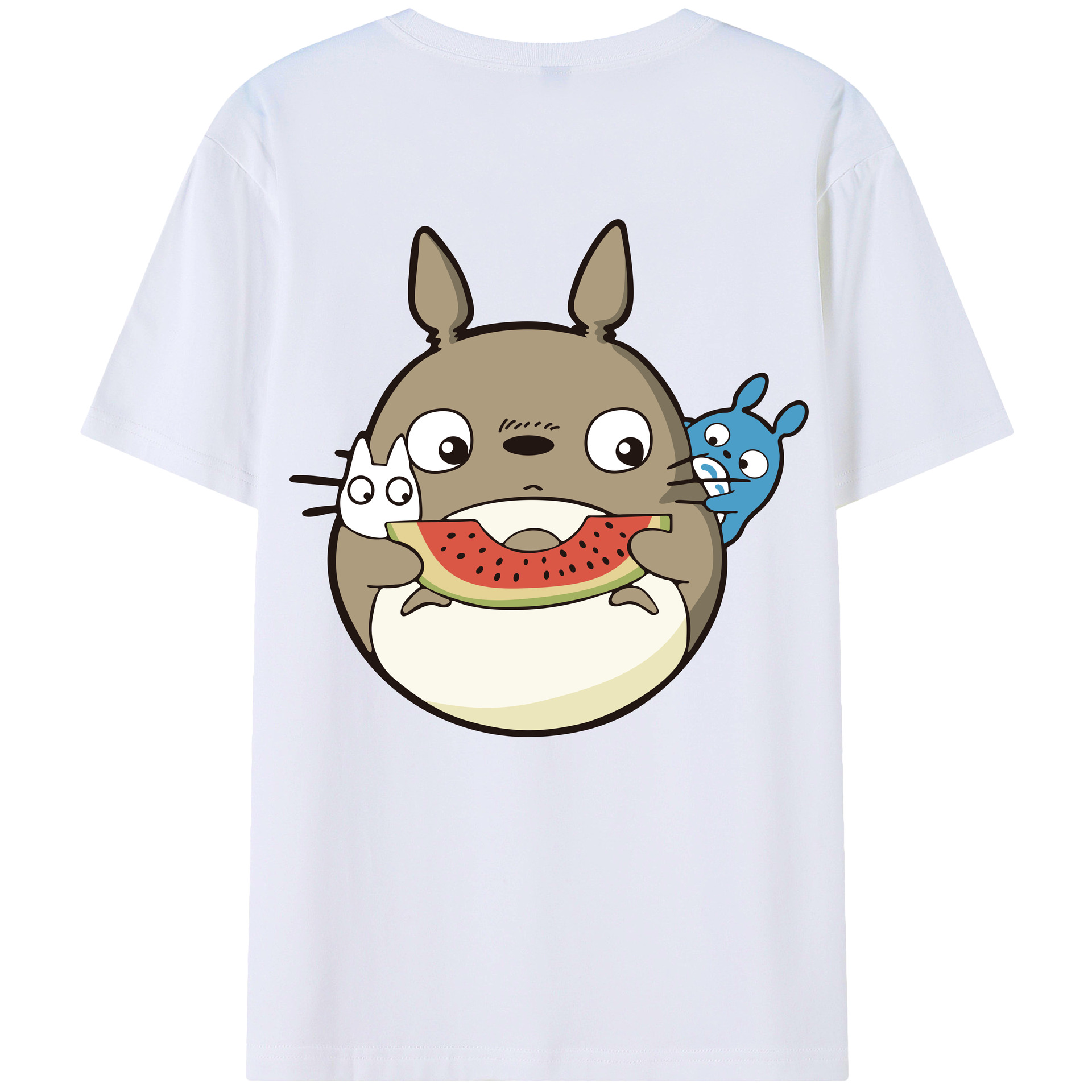 （画像用） となりのトトロ 草壁メイ 草壁サツキ My Neighbor Totoro Satsuki Kusakabe Mei Kusakabe 綿100％ メンズ半袖Tシャツ（バックプリント） 通気性