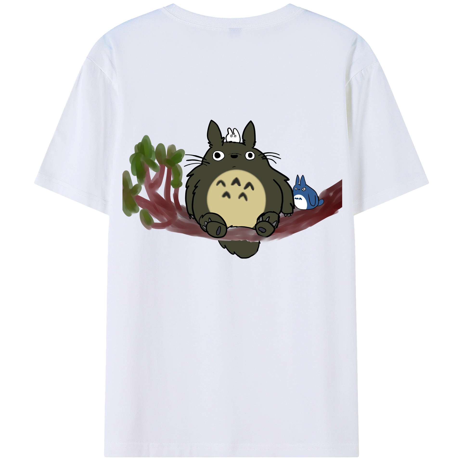 （画像用） となりのトトロ 草壁メイ 草壁サツキ My Neighbor Totoro Satsuki Kusakabe Mei Kusakabe 綿100％ メンズ半袖Tシャツ（バックプリント） 通気性