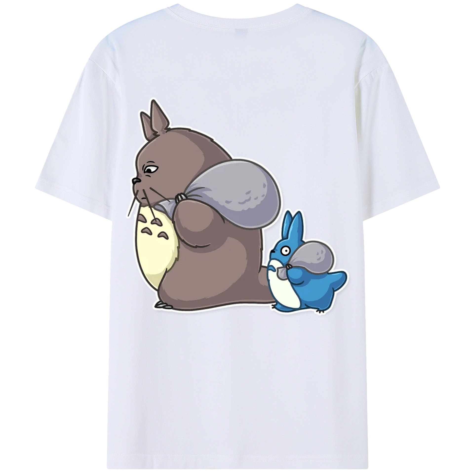 （画像用） となりのトトロ 草壁メイ 草壁サツキ My Neighbor Totoro Satsuki Kusakabe Mei Kusakabe 綿100％ メンズ半袖Tシャツ（バックプリント） 通気性