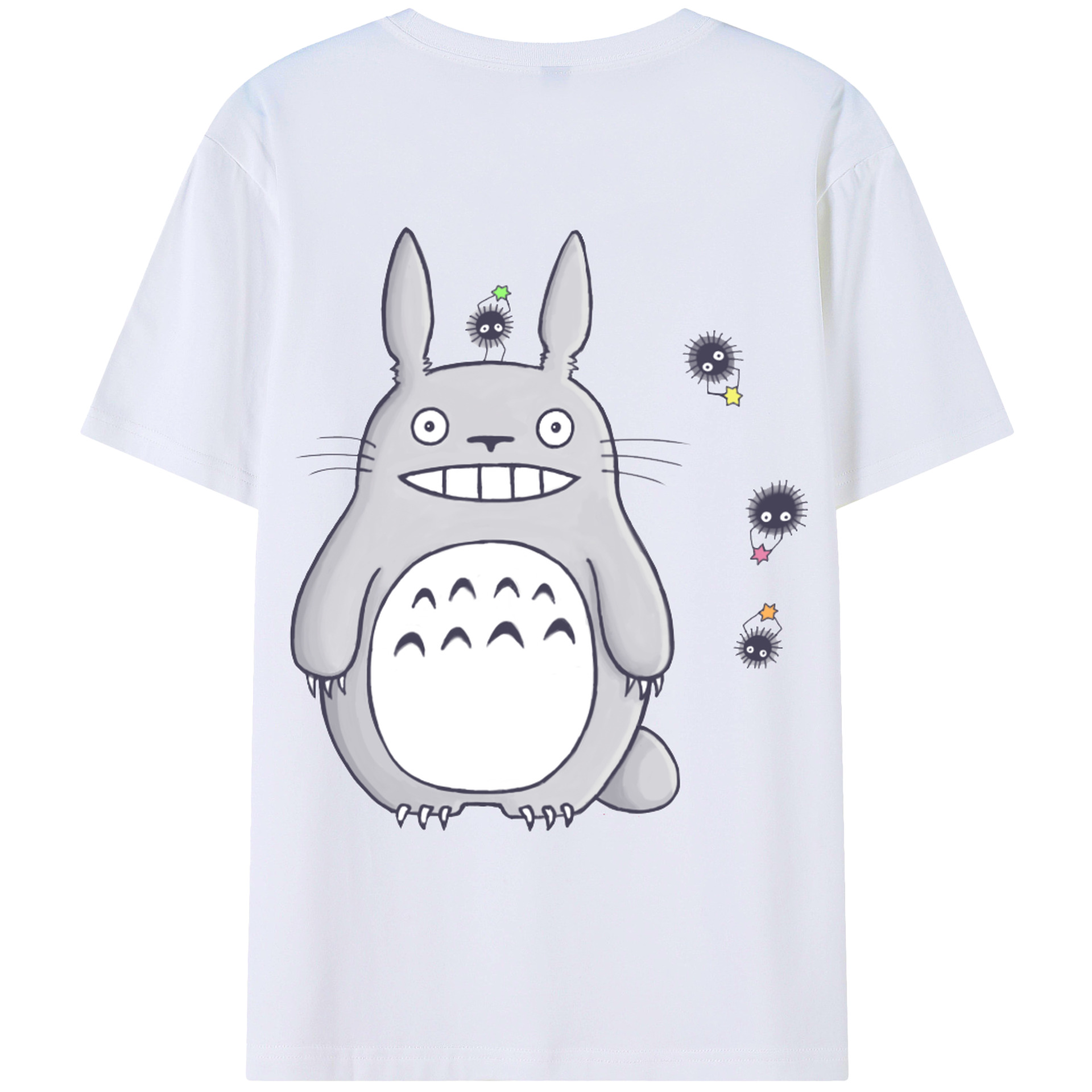 （画像用） となりのトトロ 草壁メイ 草壁サツキ My Neighbor Totoro Satsuki Kusakabe Mei Kusakabe 綿100％ メンズ半袖Tシャツ（バックプリント） 通気性