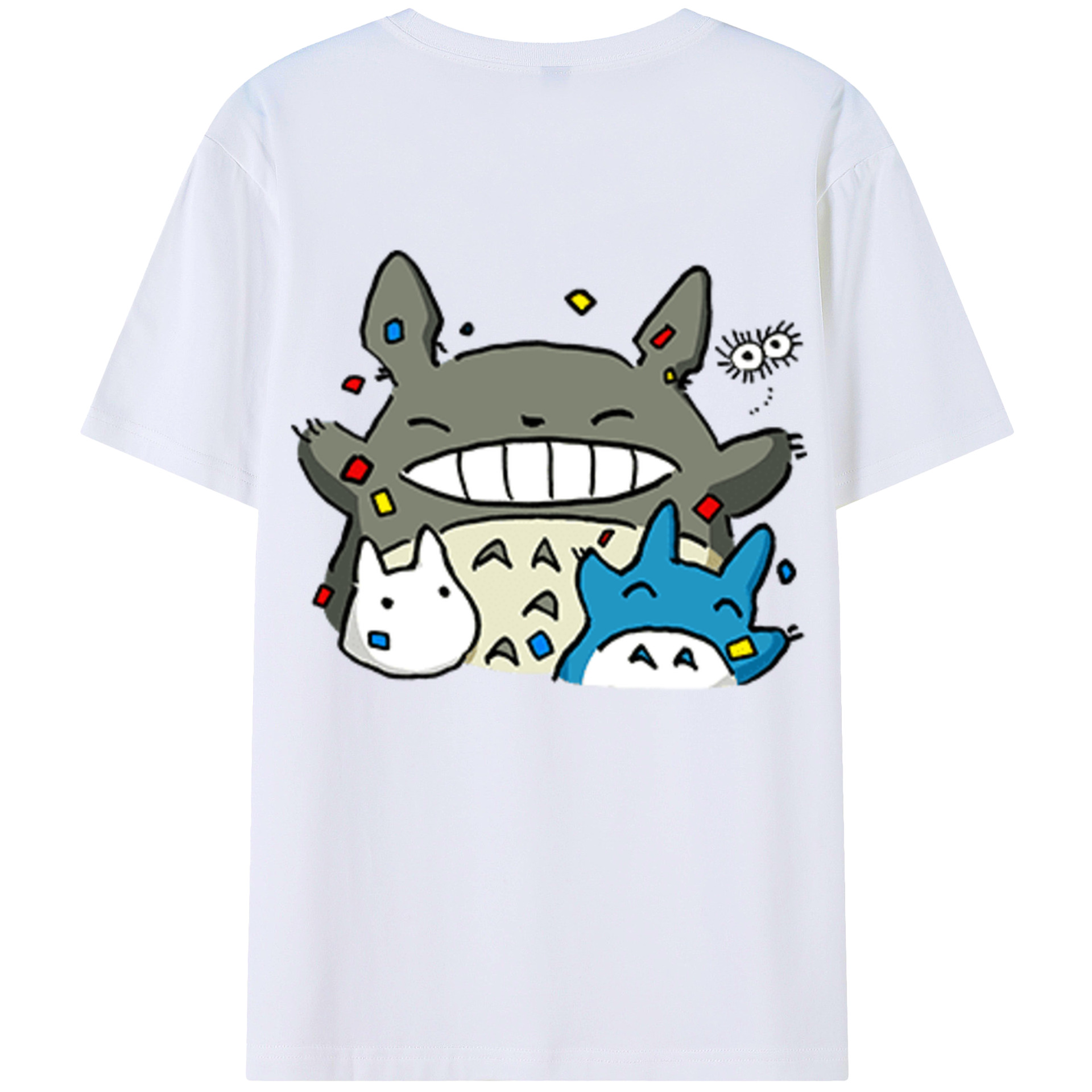 （画像用） となりのトトロ 草壁メイ 草壁サツキ My Neighbor Totoro Satsuki Kusakabe Mei Kusakabe 綿100％ メンズ半袖Tシャツ（バックプリント） 通気性