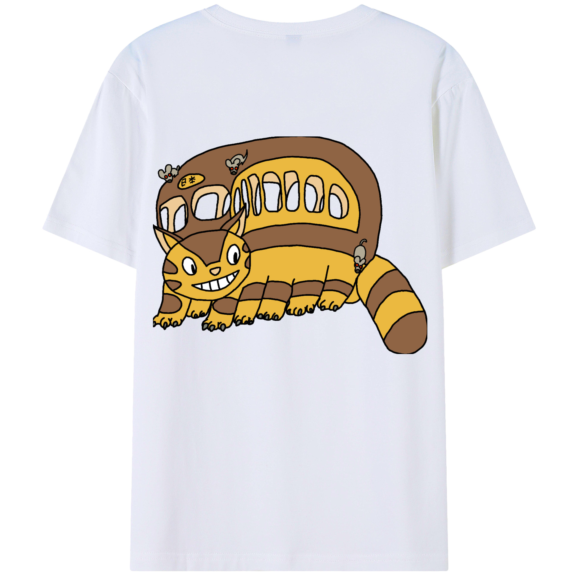 （画像用） となりのトトロ 草壁メイ 草壁サツキ My Neighbor Totoro Satsuki Kusakabe Mei Kusakabe 綿100％ メンズ半袖Tシャツ（バックプリント） 通気性