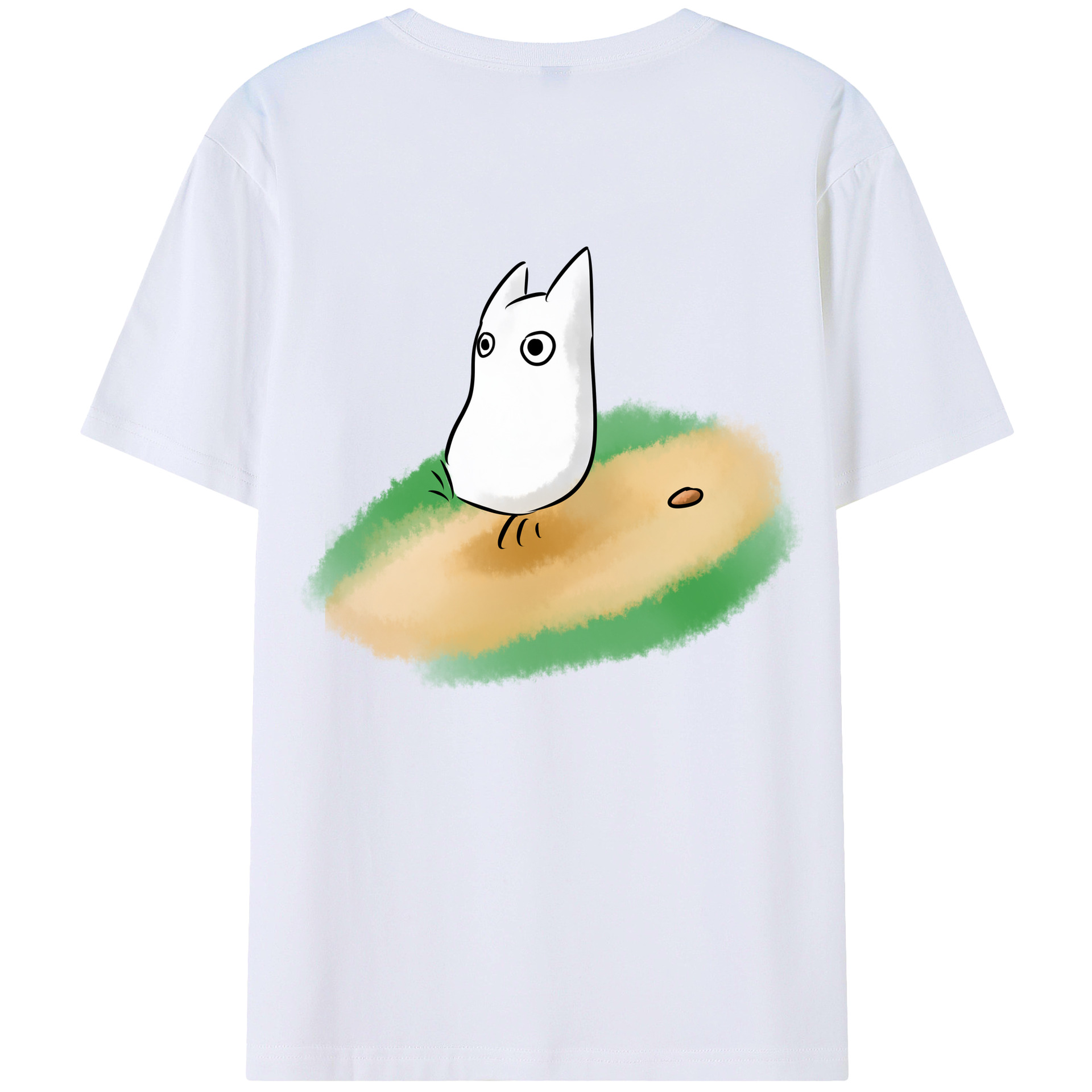 （画像用） となりのトトロ 草壁メイ 草壁サツキ My Neighbor Totoro Satsuki Kusakabe Mei Kusakabe 綿100％ メンズ半袖Tシャツ（バックプリント） 通気性