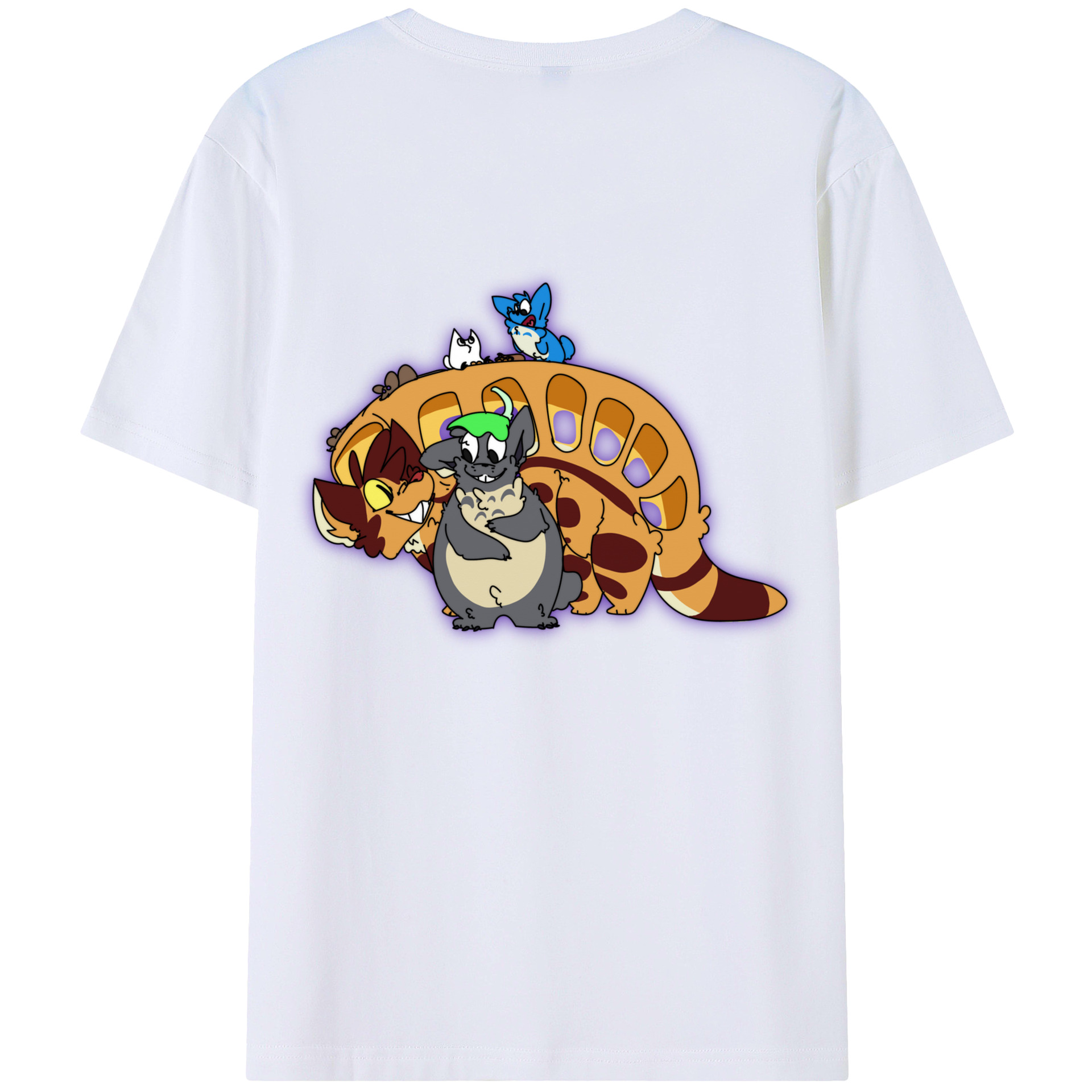 （画像用） となりのトトロ 草壁メイ 草壁サツキ My Neighbor Totoro Satsuki Kusakabe Mei Kusakabe 綿100％ メンズ半袖Tシャツ（バックプリント） 通気性