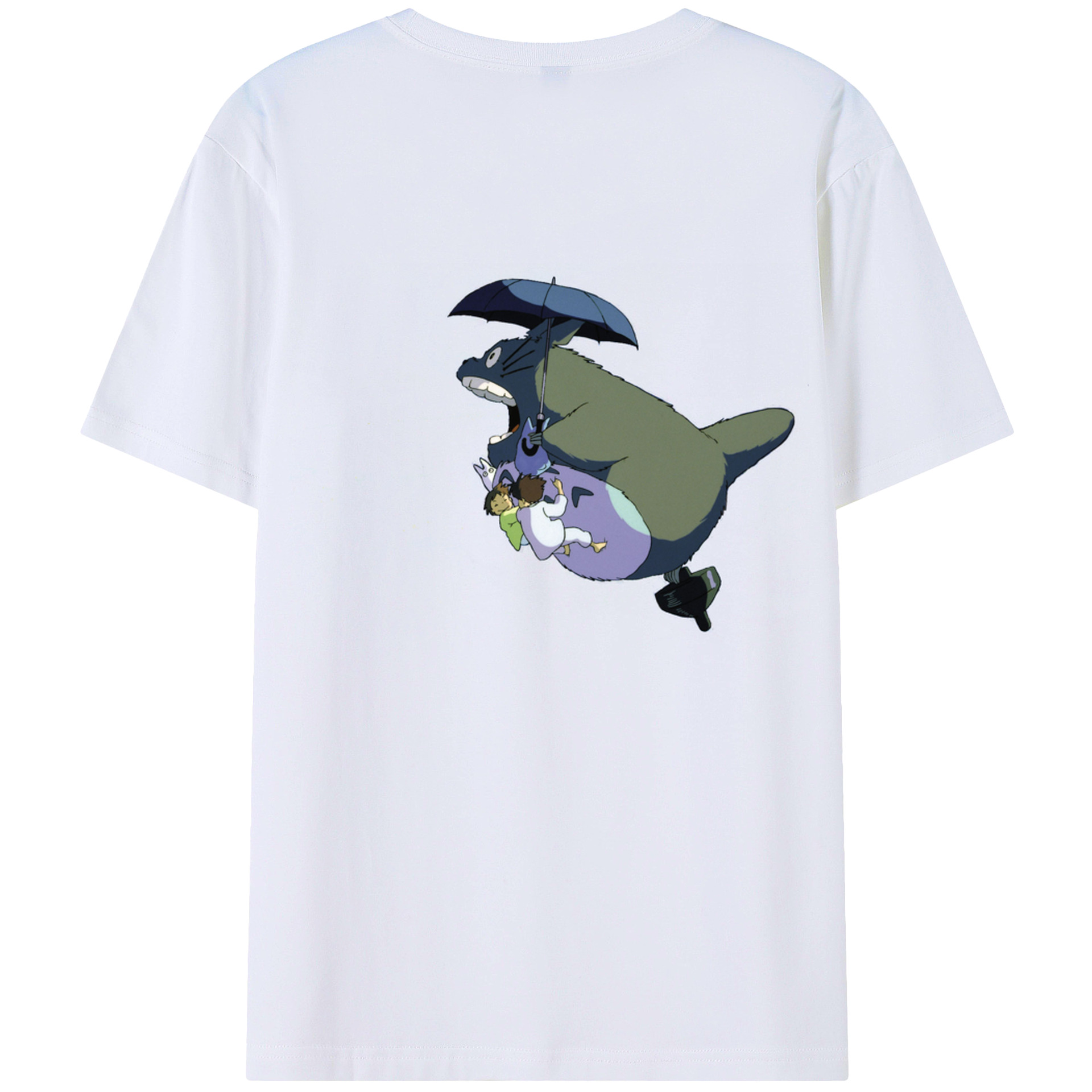 （画像用） となりのトトロ 草壁メイ 草壁サツキ My Neighbor Totoro Satsuki Kusakabe Mei Kusakabe 綿100％ メンズ半袖Tシャツ（バックプリント） 通気性