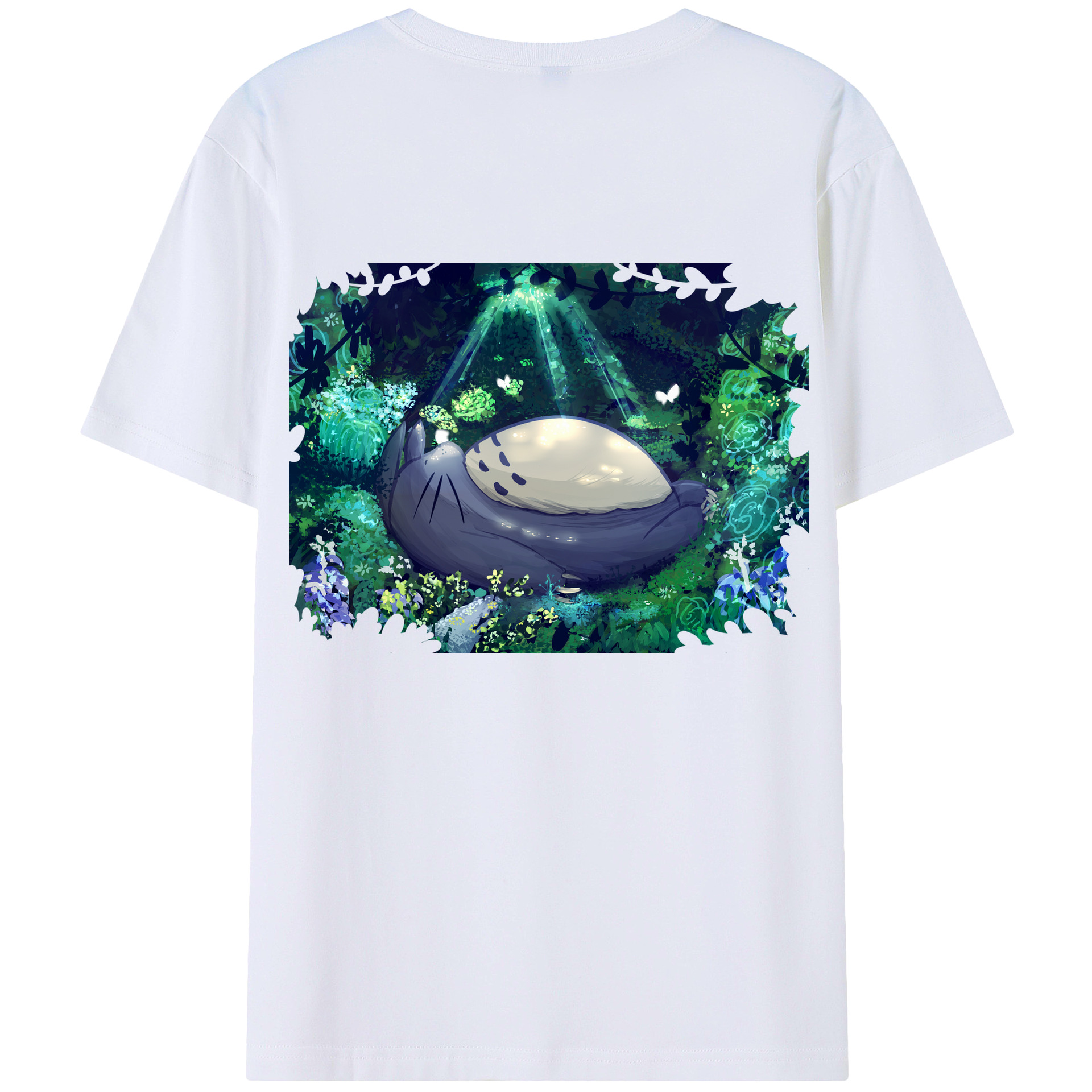 （画像用） となりのトトロ 草壁メイ 草壁サツキ My Neighbor Totoro Satsuki Kusakabe Mei Kusakabe 綿100％ メンズ半袖Tシャツ（バックプリント） 通気性
