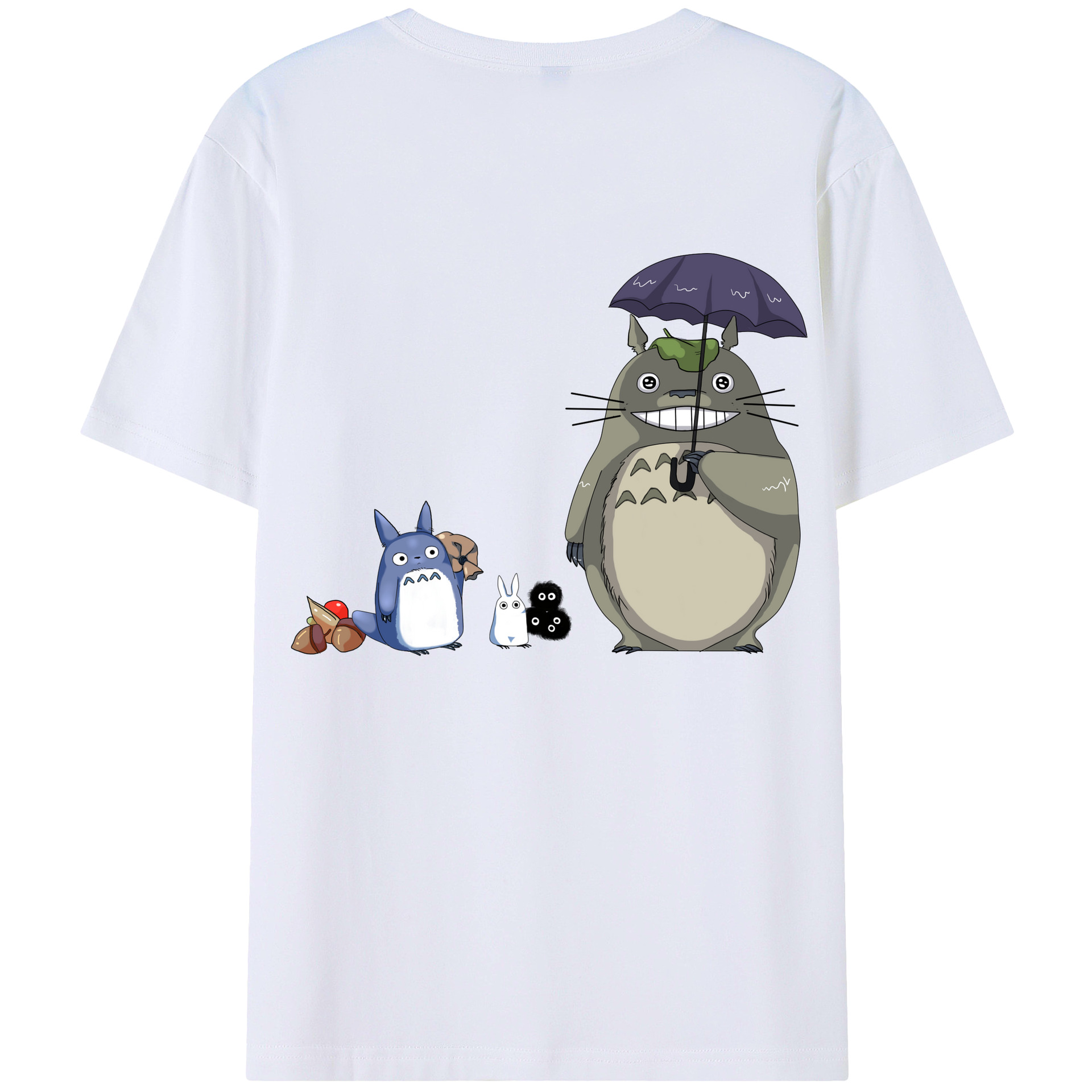 （画像用） となりのトトロ 草壁メイ 草壁サツキ My Neighbor Totoro Satsuki Kusakabe Mei Kusakabe 綿100％ メンズ半袖Tシャツ（バックプリント） 通気性