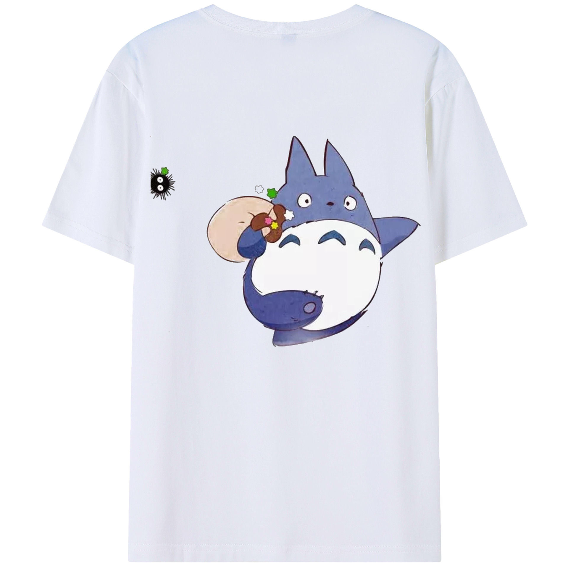 （画像用） となりのトトロ 草壁メイ 草壁サツキ My Neighbor Totoro Satsuki Kusakabe Mei Kusakabe 綿100％ メンズ半袖Tシャツ（バックプリント） 通気性