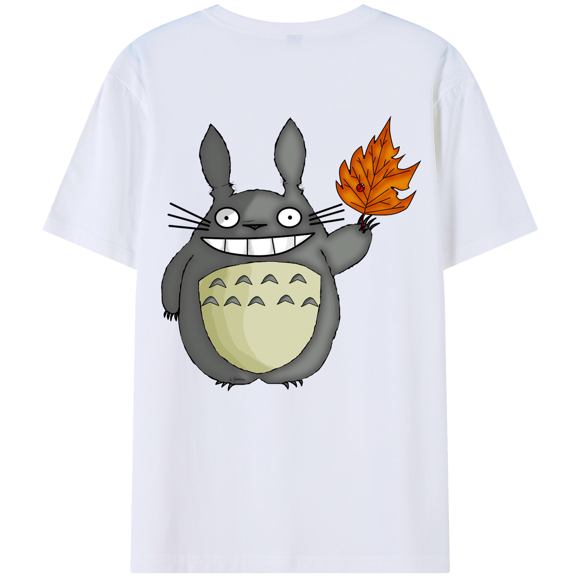 （画像用） となりのトトロ 草壁メイ 草壁サツキ My Neighbor Totoro Satsuki Kusakabe Mei Kusakabe 綿100％ メンズ半袖Tシャツ（バックプリント） 通気性
