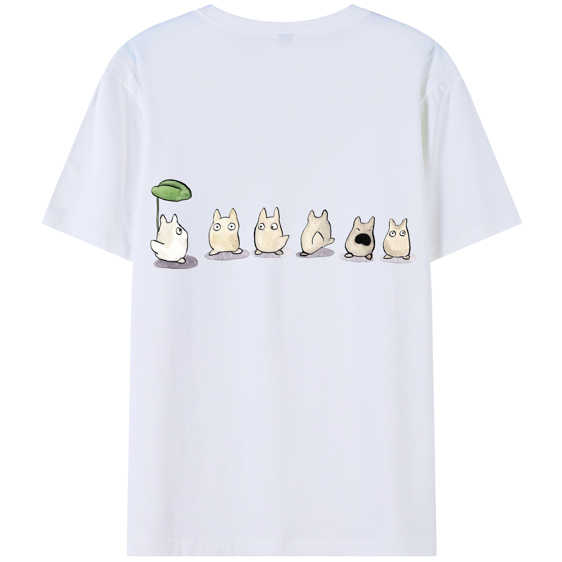 （画像用） となりのトトロ 草壁メイ 草壁サツキ My Neighbor Totoro Satsuki Kusakabe Mei Kusakabe 綿100％ メンズ半袖Tシャツ（バックプリント） 通気性