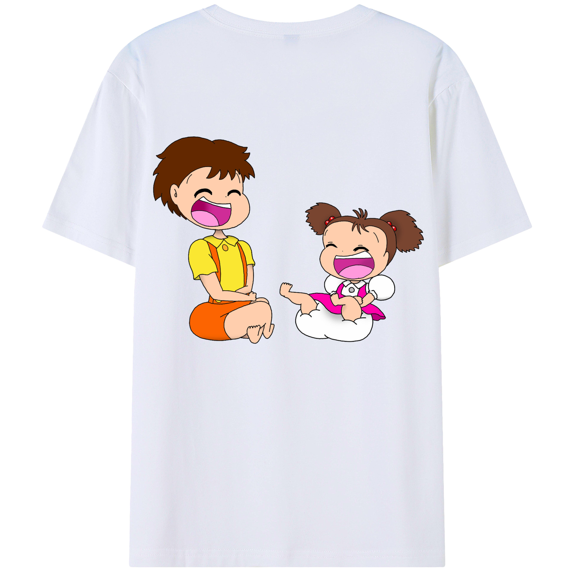 （画像用） となりのトトロ 草壁メイ 草壁サツキ My Neighbor Totoro Satsuki Kusakabe Mei Kusakabe 綿100％ メンズ半袖Tシャツ（バックプリント） 通気性