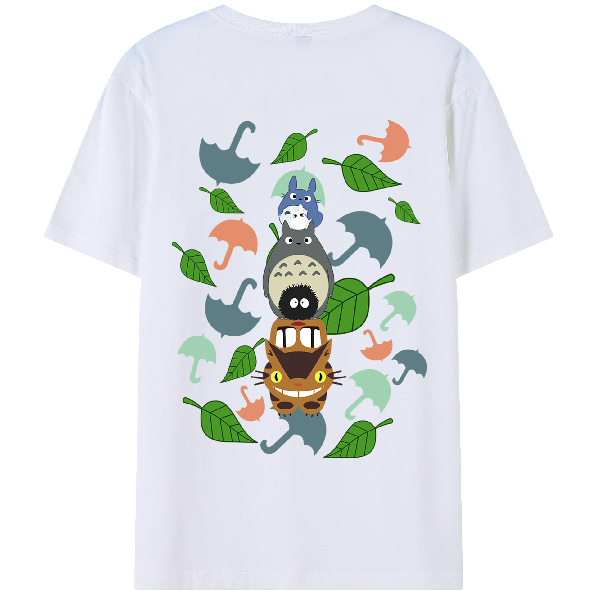 （画像用） となりのトトロ 草壁メイ 草壁サツキ My Neighbor Totoro Satsuki Kusakabe Mei Kusakabe 綿100％ メンズ半袖Tシャツ（バックプリント） 通気性