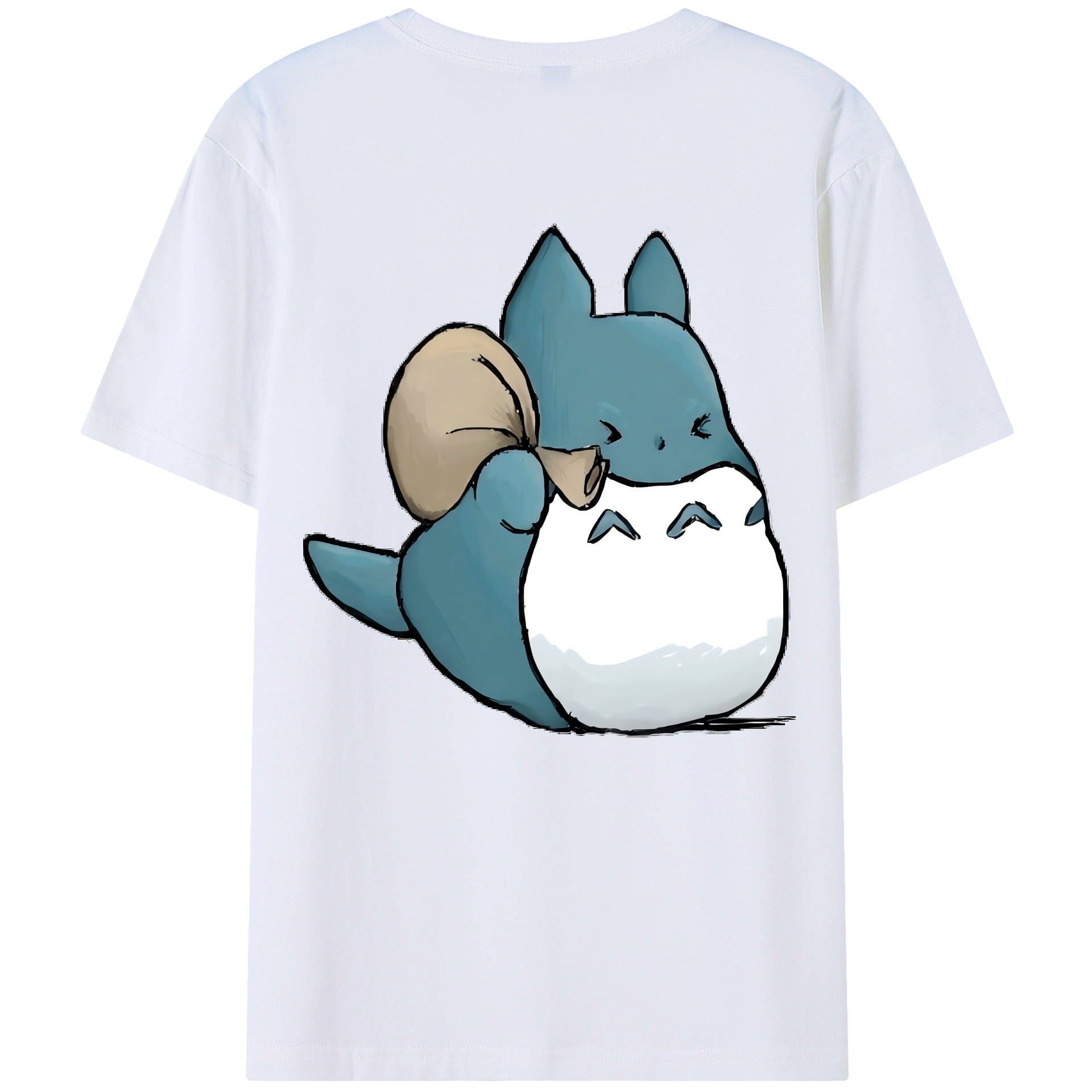 （画像用） となりのトトロ 草壁メイ 草壁サツキ My Neighbor Totoro Satsuki Kusakabe Mei Kusakabe 綿100％ メンズ半袖Tシャツ（バックプリント） 通気性