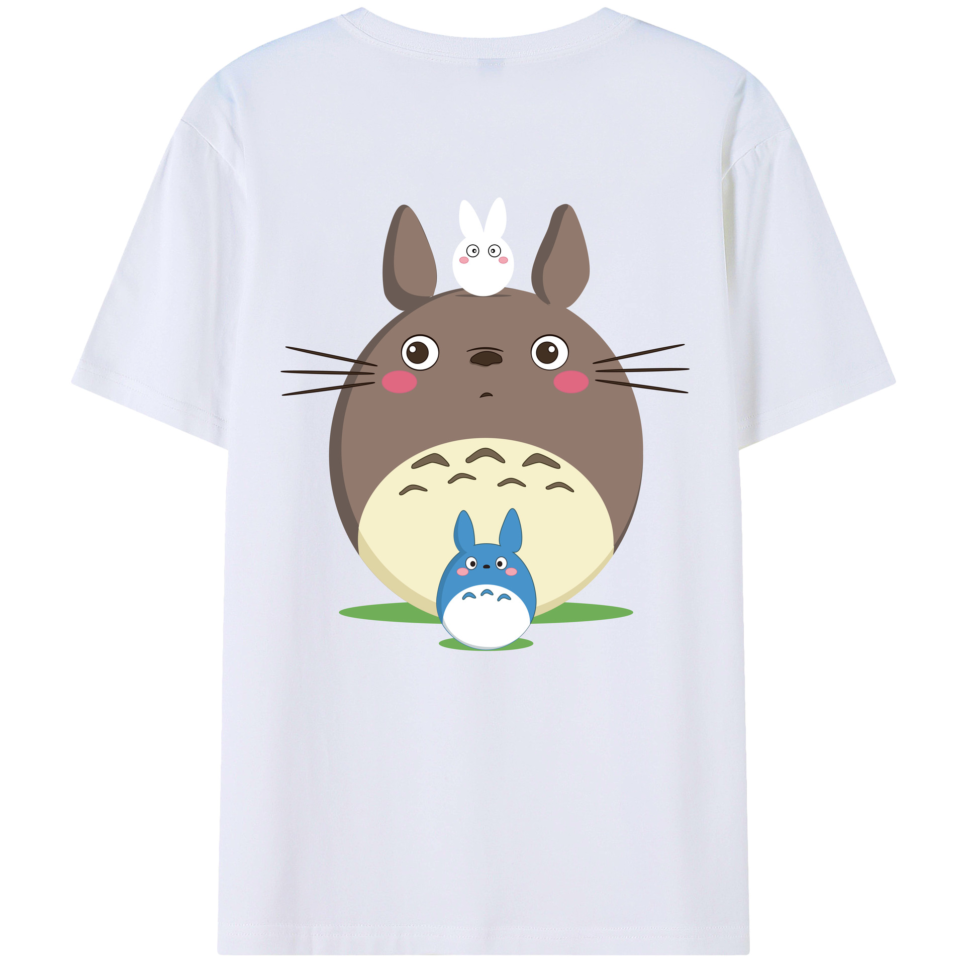 （画像用） となりのトトロ 草壁メイ 草壁サツキ My Neighbor Totoro Satsuki Kusakabe Mei Kusakabe 綿100％ メンズ半袖Tシャツ（バックプリント） 通気性
