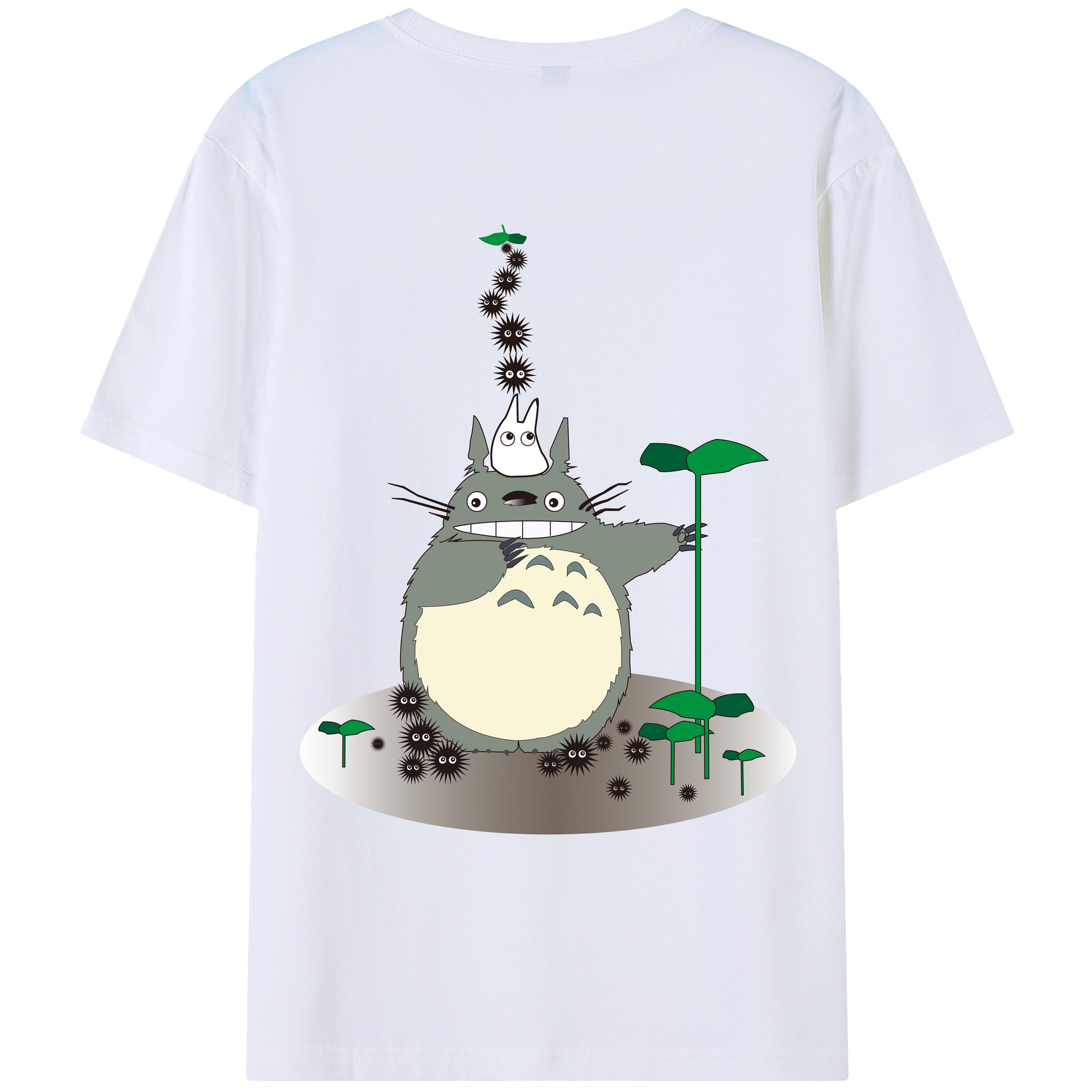 （画像用） となりのトトロ 草壁メイ 草壁サツキ My Neighbor Totoro Satsuki Kusakabe Mei Kusakabe 綿100％ メンズ半袖Tシャツ（バックプリント） 通気性