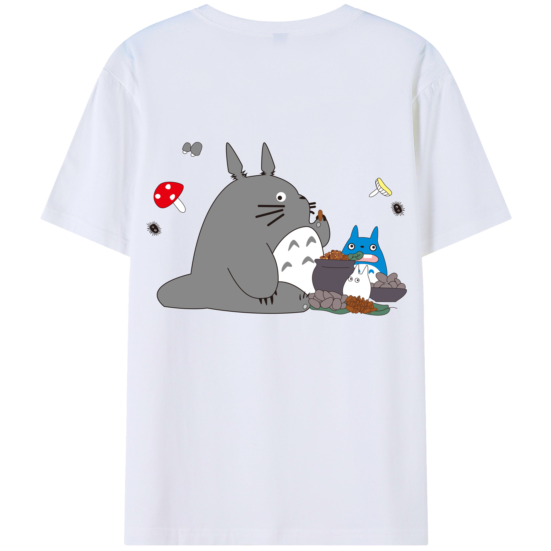 （画像用） となりのトトロ 草壁メイ 草壁サツキ My Neighbor Totoro Satsuki Kusakabe Mei Kusakabe 綿100％ メンズ半袖Tシャツ（バックプリント） 通気性
