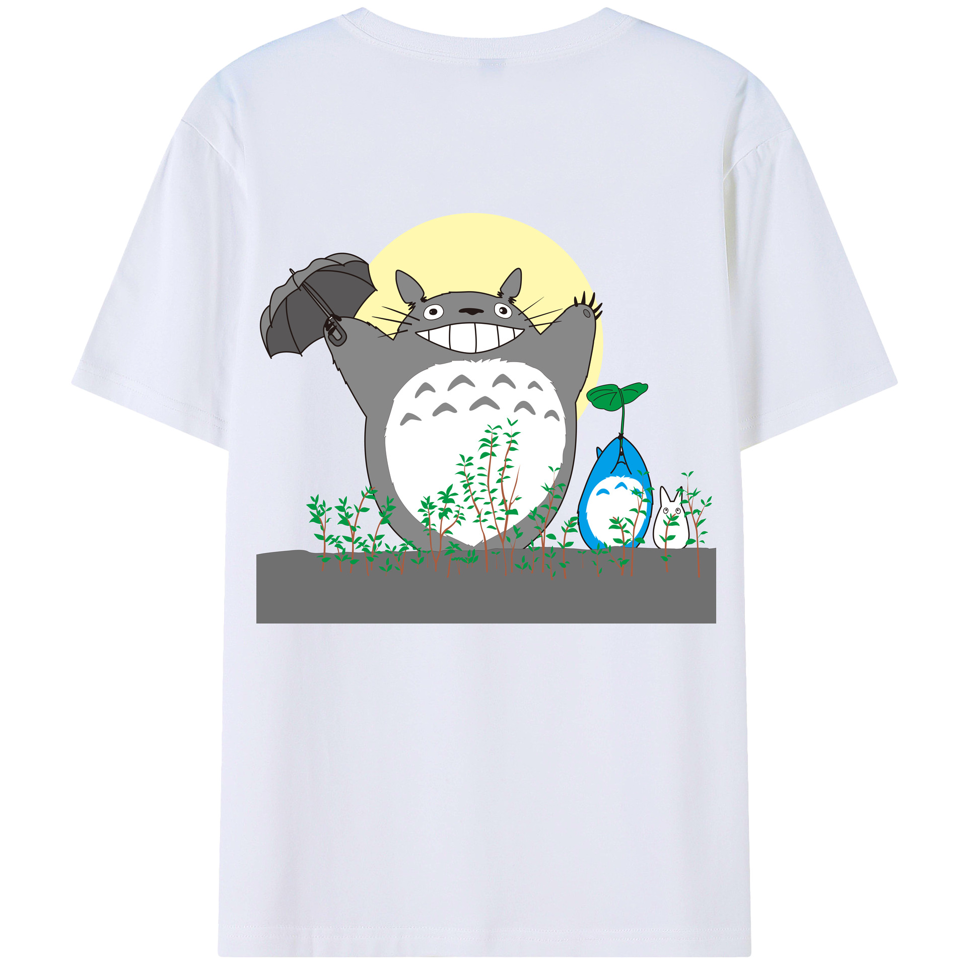 （画像用） となりのトトロ 草壁メイ 草壁サツキ My Neighbor Totoro Satsuki Kusakabe Mei Kusakabe 綿100％ メンズ半袖Tシャツ（バックプリント） 通気性