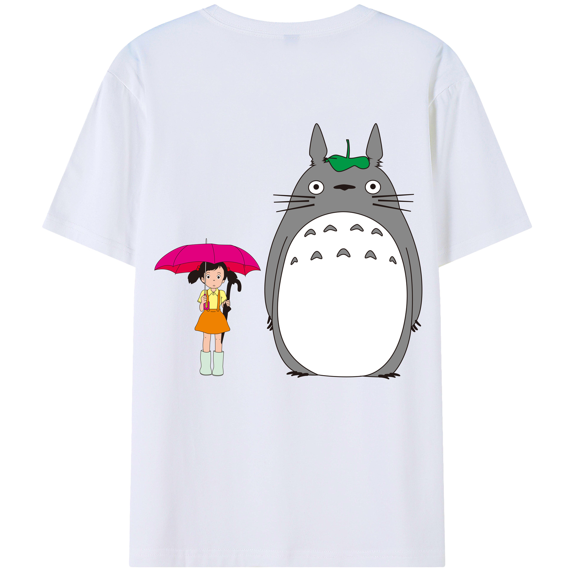 （画像用） となりのトトロ 草壁メイ 草壁サツキ My Neighbor Totoro Satsuki Kusakabe Mei Kusakabe 綿100％ メンズ半袖Tシャツ（バックプリント） 通気性