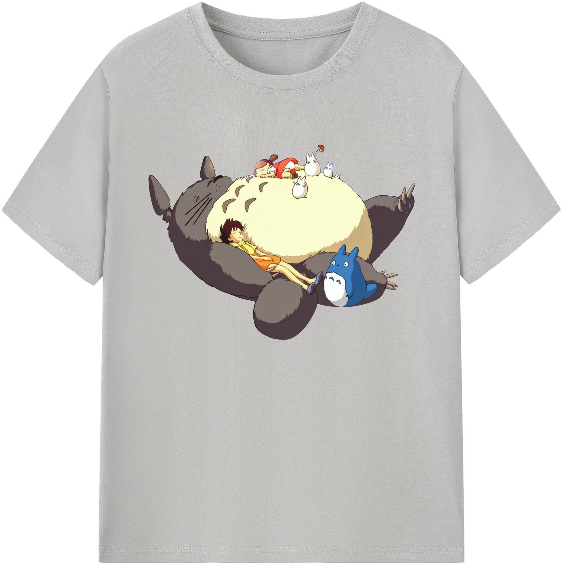 （画像用） となりのトトロ 草壁メイ 草壁サツキ My Neighbor Totoro Satsuki Kusakabe Mei Kusakabe 綿100％ メンズ半袖Tシャツ｜肌触りやわらか＆通気性