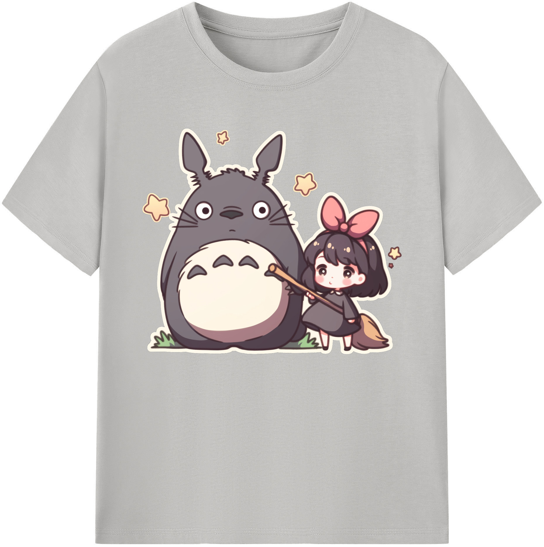 （画像用） となりのトトロ 草壁メイ 草壁サツキ My Neighbor Totoro Satsuki Kusakabe Mei Kusakabe 綿100％ メンズ半袖Tシャツ｜肌触りやわらか＆通気性