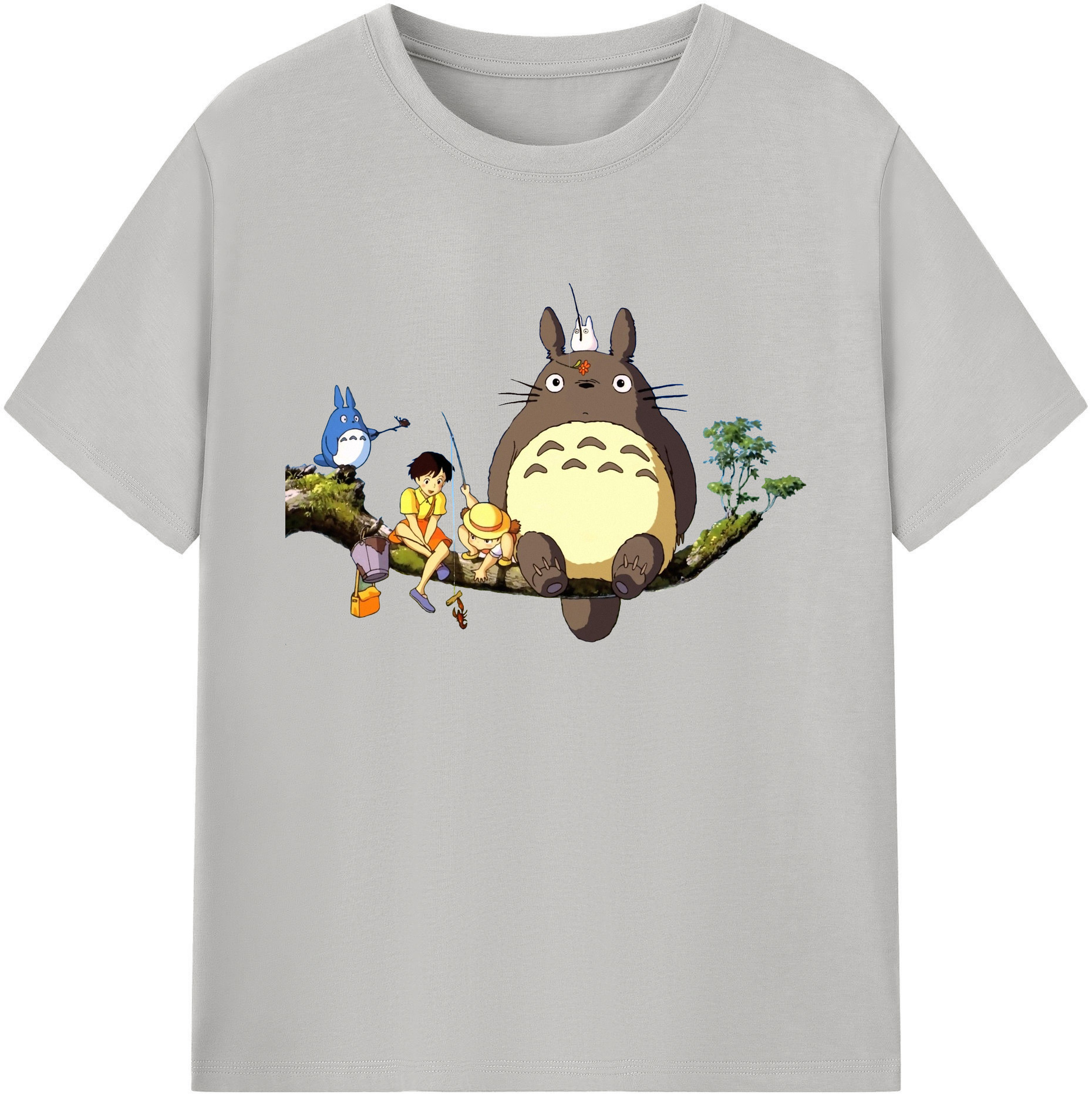 （画像用） となりのトトロ 草壁メイ 草壁サツキ My Neighbor Totoro Satsuki Kusakabe Mei Kusakabe 綿100％ メンズ半袖Tシャツ｜肌触りやわらか＆通気性
